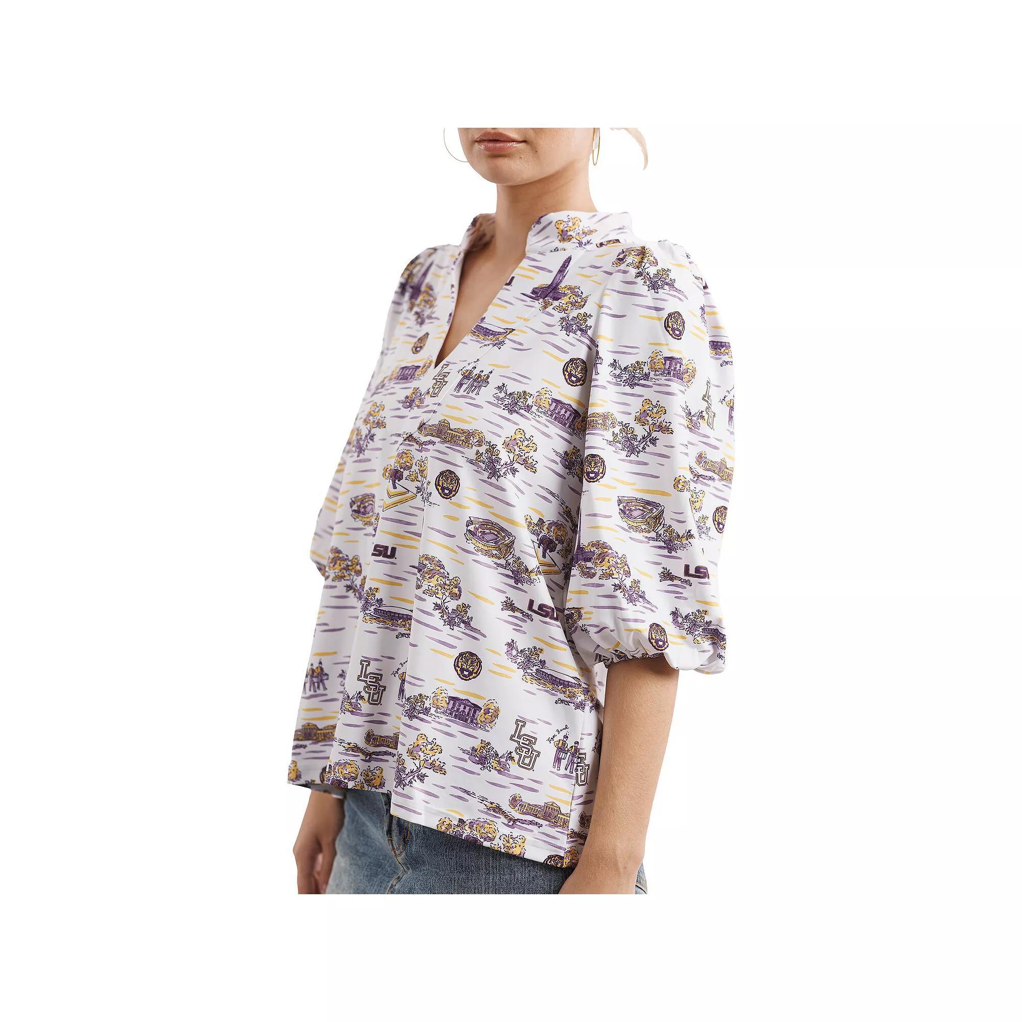 Women's Smith & Quinn Purple/White LSU Tigers Tailgate Collection Eliza Top, Size: XS Product Image
