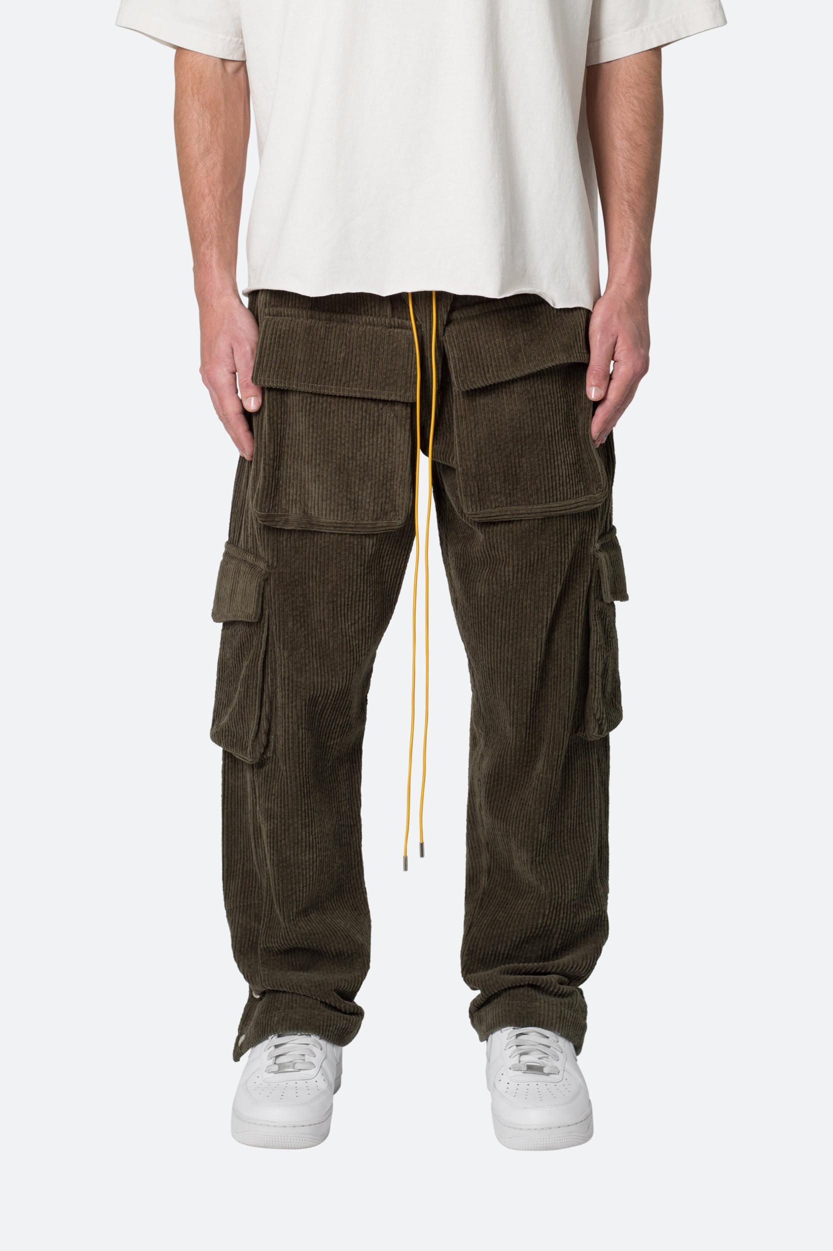 Corduroy Snap II Cargo Pants - Olive Product Image