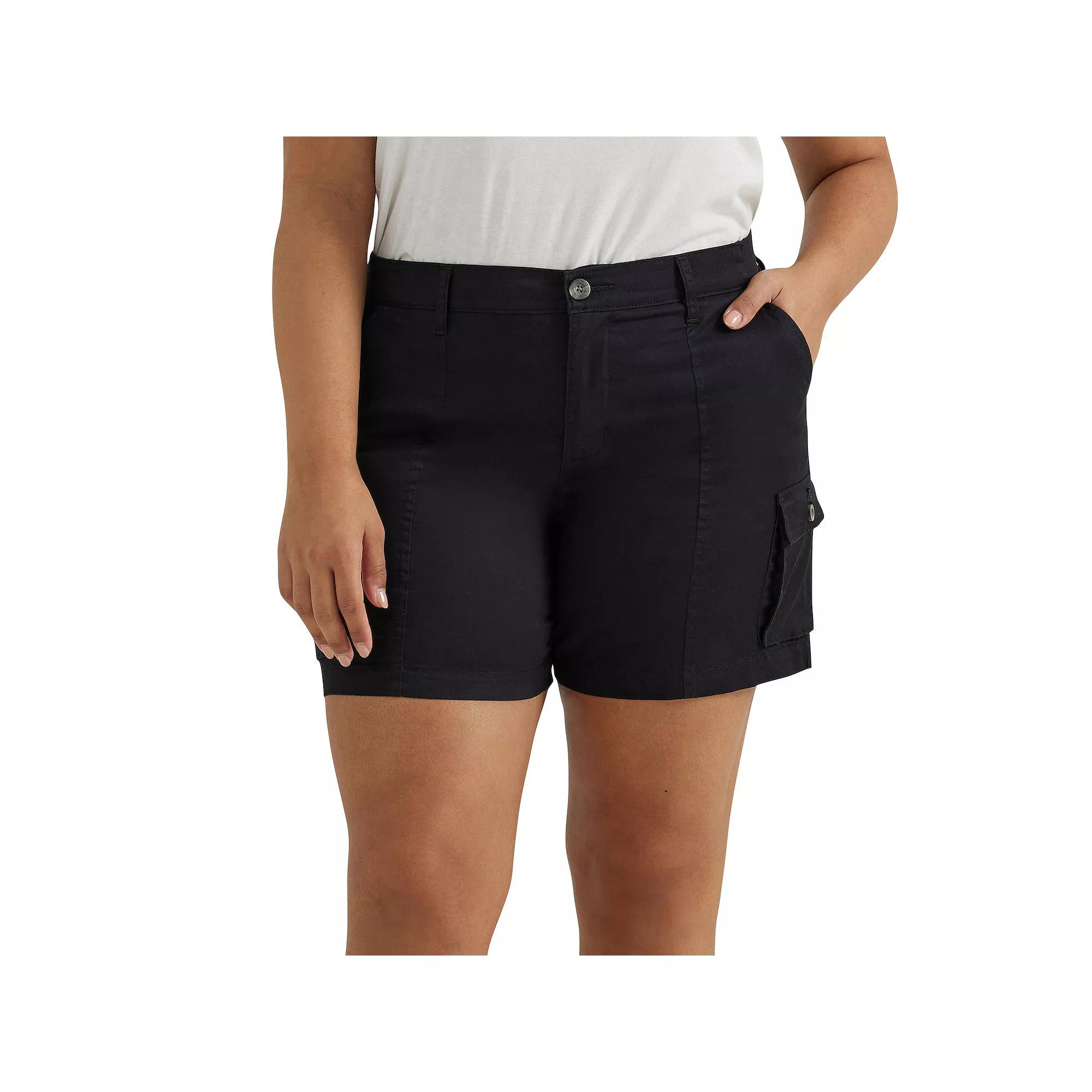 Plus Size Lee® Flex To Go Cargo Shorts, Women's, Size: 18 W, Black Product Image