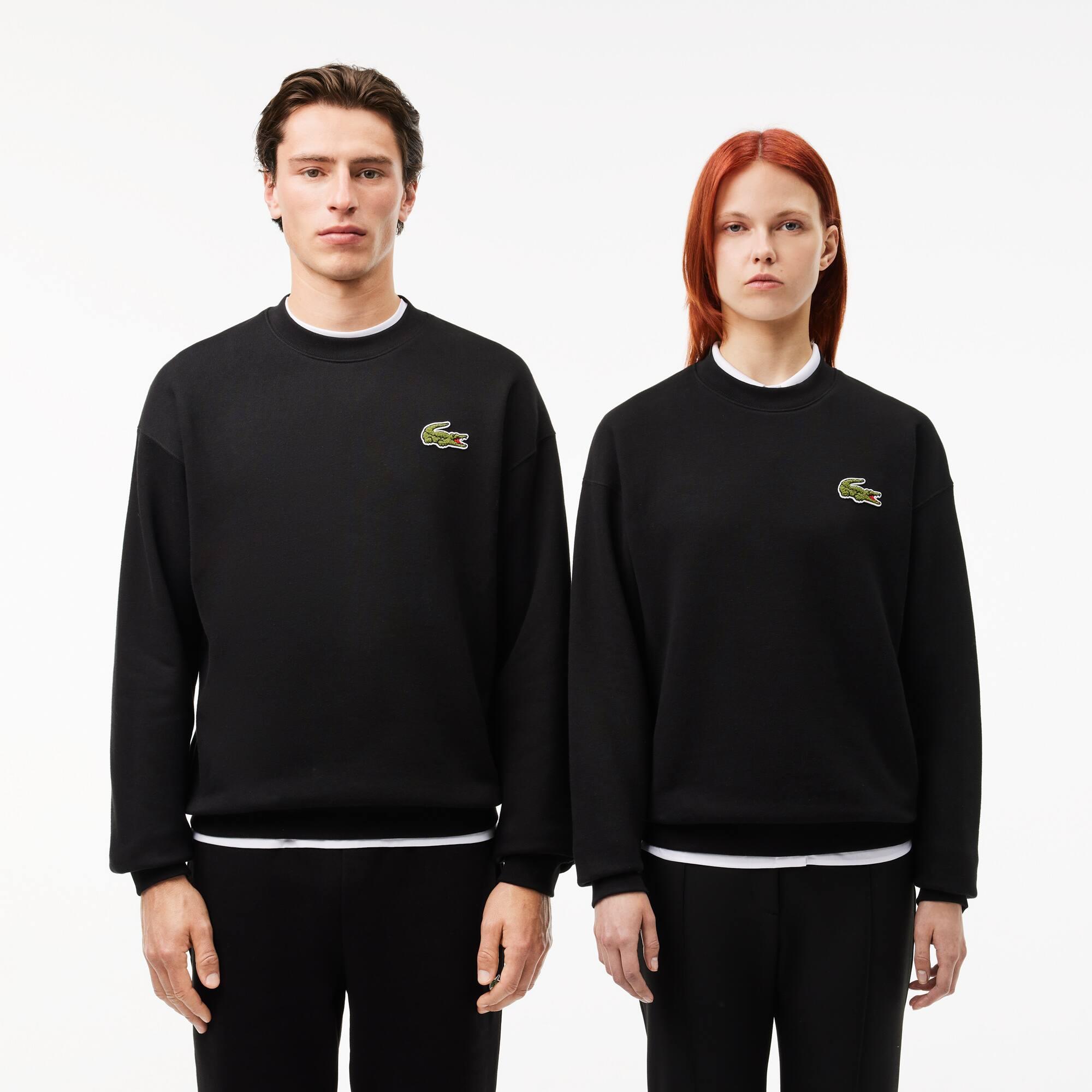Loose Fit Badge Accent Fleece Sweatshirt Product Image