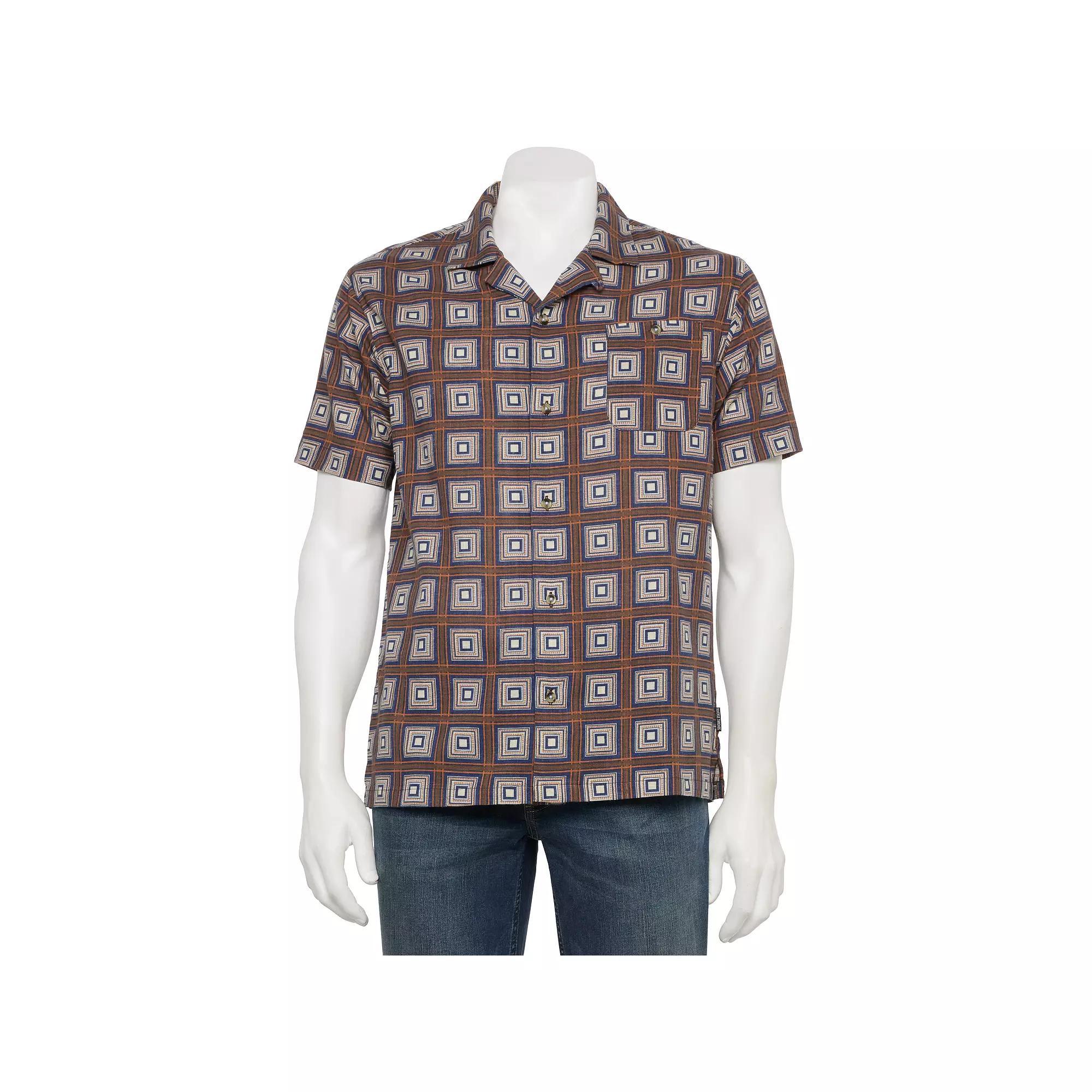Mens Reverse Threads Mens Reverse Threads Rowan Print Button Down-Shirt Blue Product Image