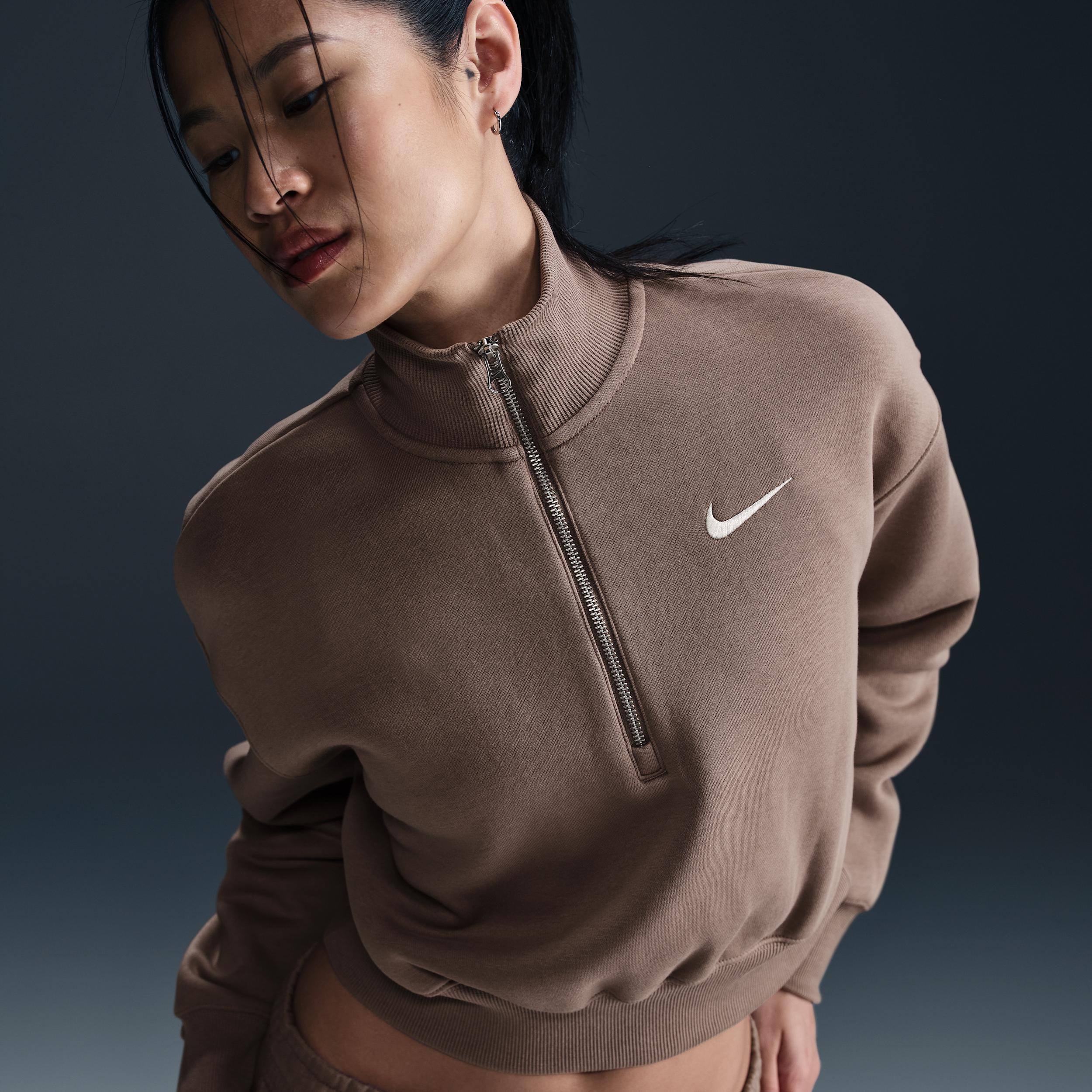 Women's Nike Sportswear Phoenix Fleece 1/4-Zip Cropped Sweatshirt Product Image