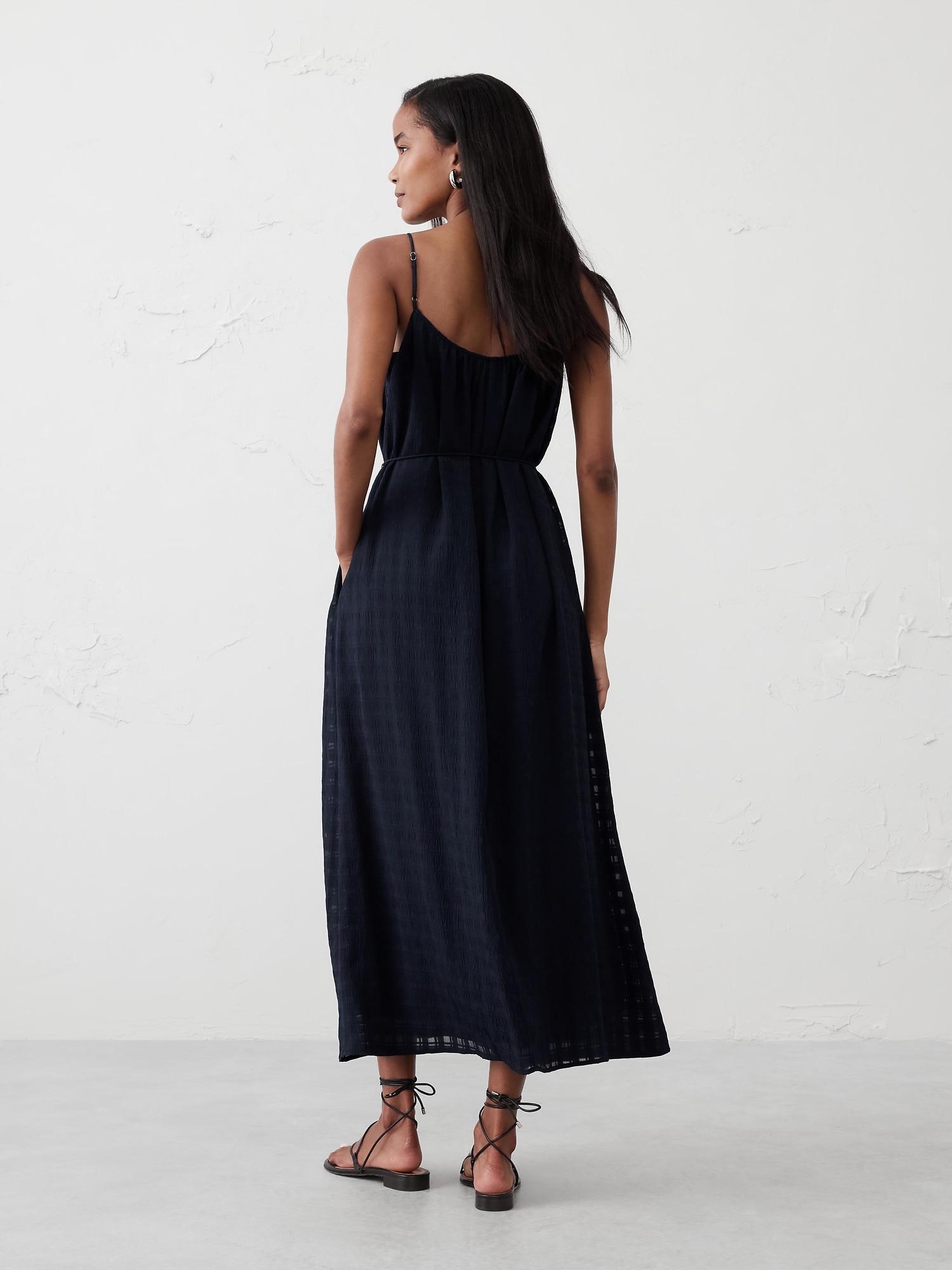 Jacquard Tie-Waist Maxi Dress Product Image