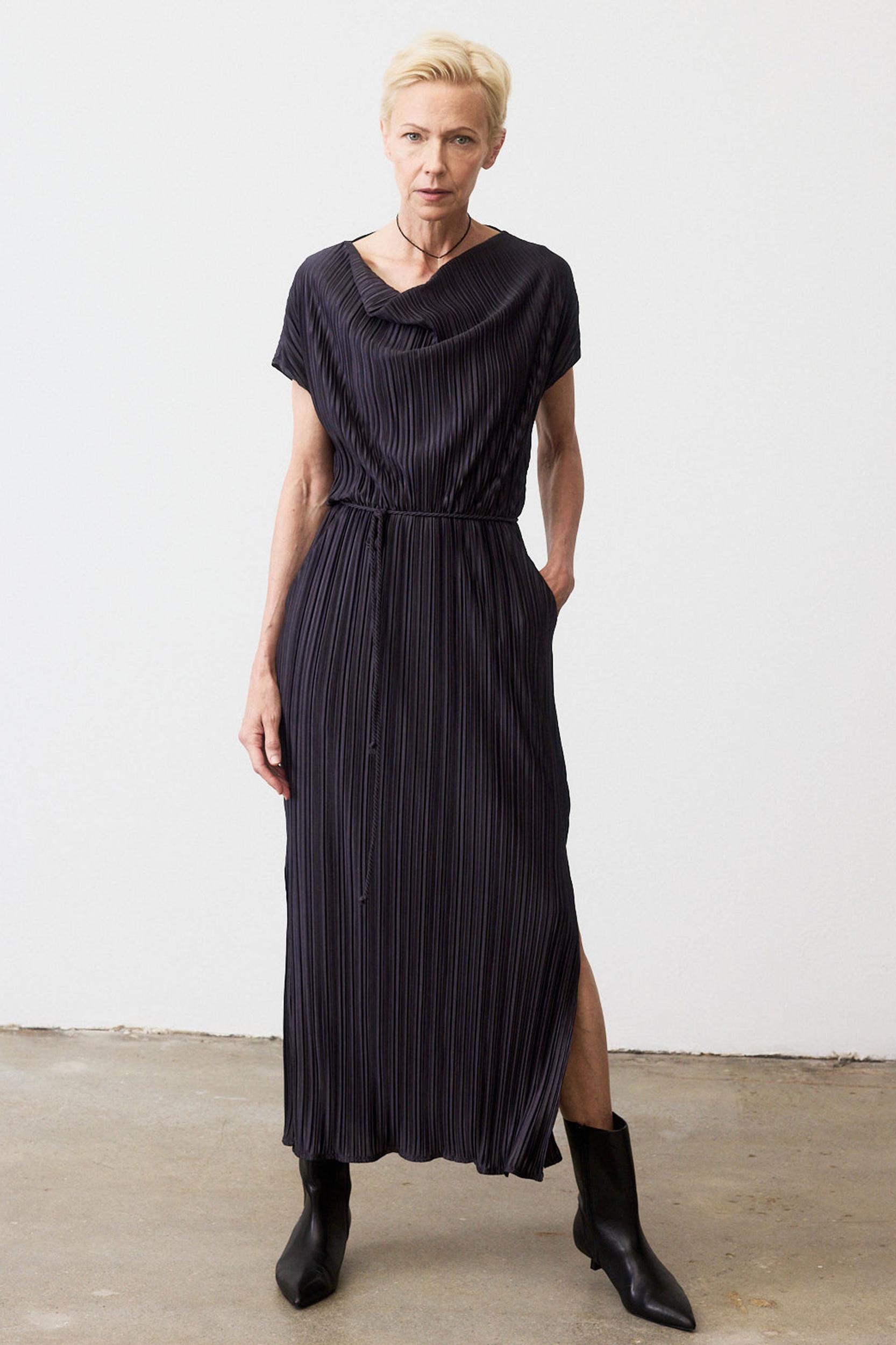 Draped Pleated Maxi Dress Product Image