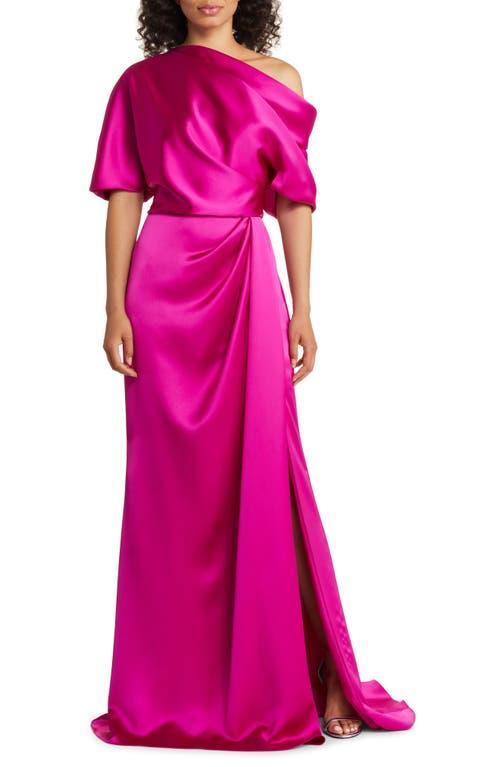 Womens Draped Off-The-Shoulder Gown Product Image