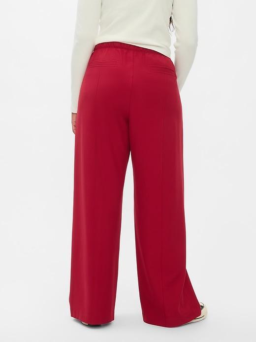 Wide-Leg Seamed Pull-On Pants Product Image