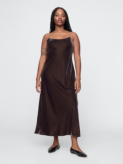 Recycled Velvet Maxi Slip Dress Product Image