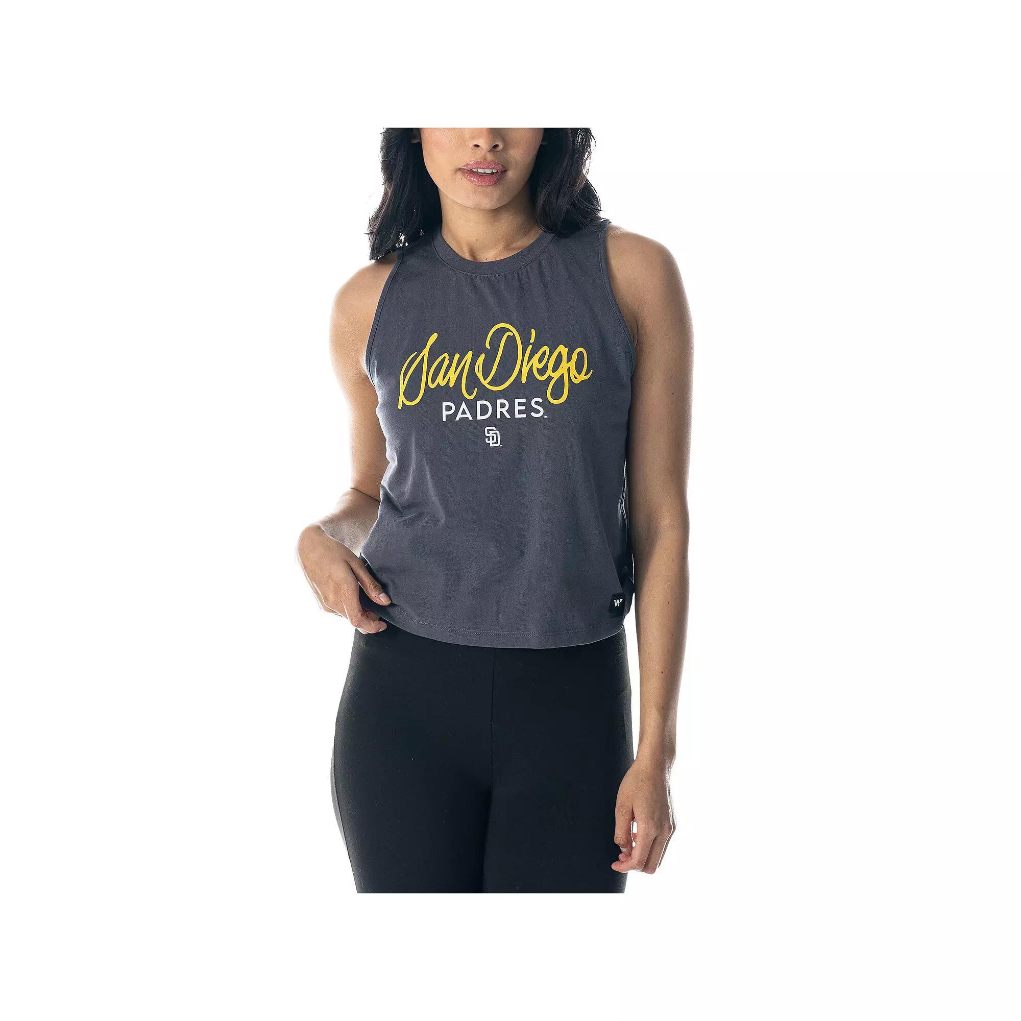 Women's The Wild Collective Charcoal San Diego Padres Side Knot Tank Top, Size: 2XL Product Image