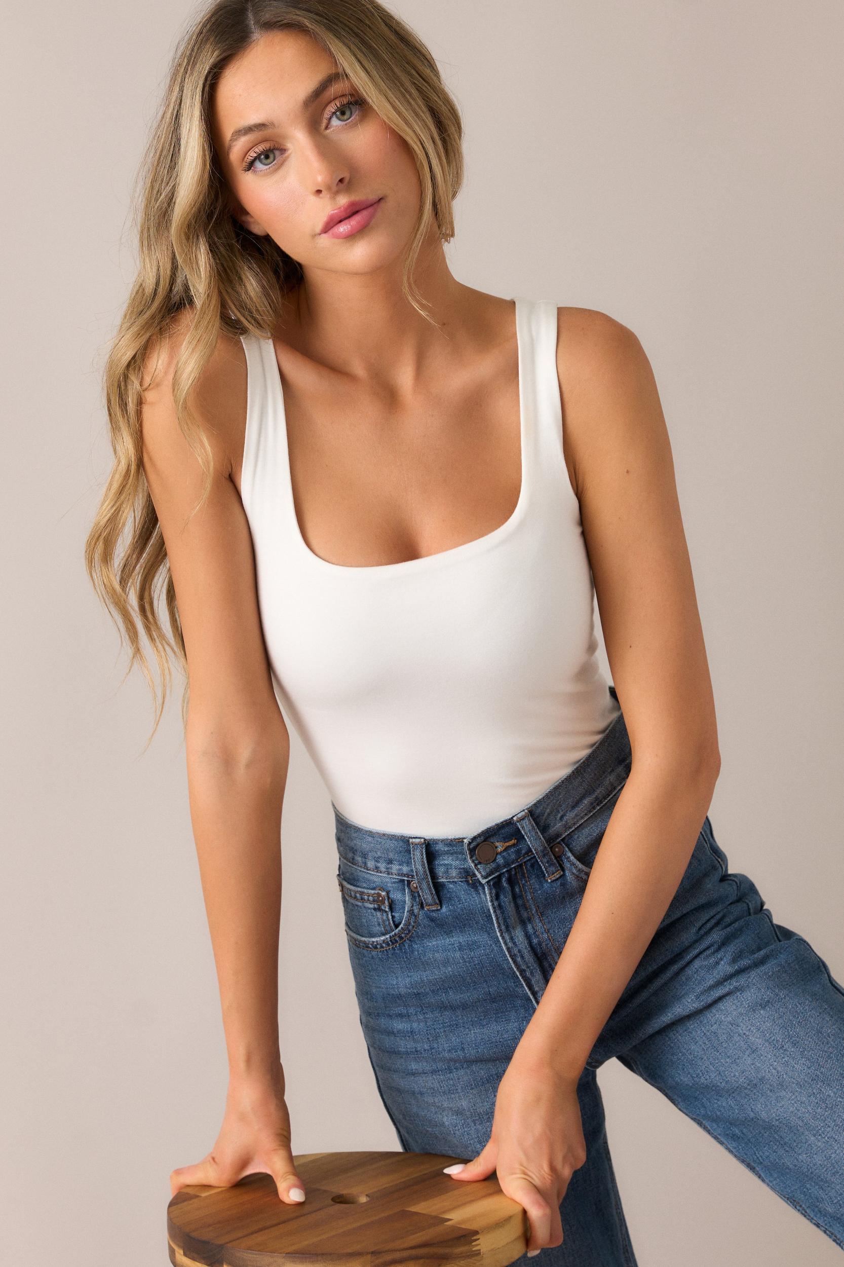 All The Better Ivory Sleeveless Bodysuit Product Image
