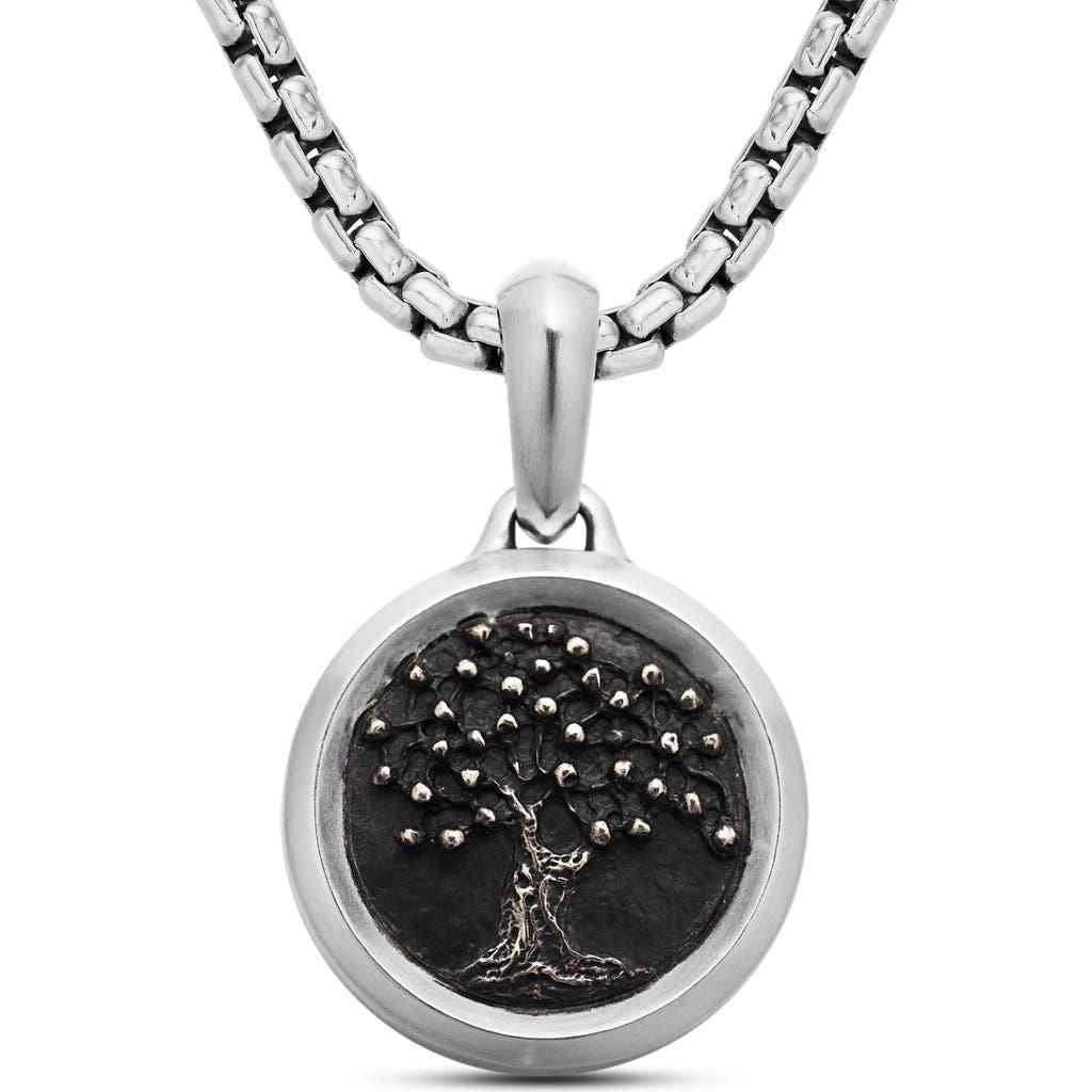 Mens Tree of Life Amulet in Sterling Silver with Bronze, 22.8mm Product Image