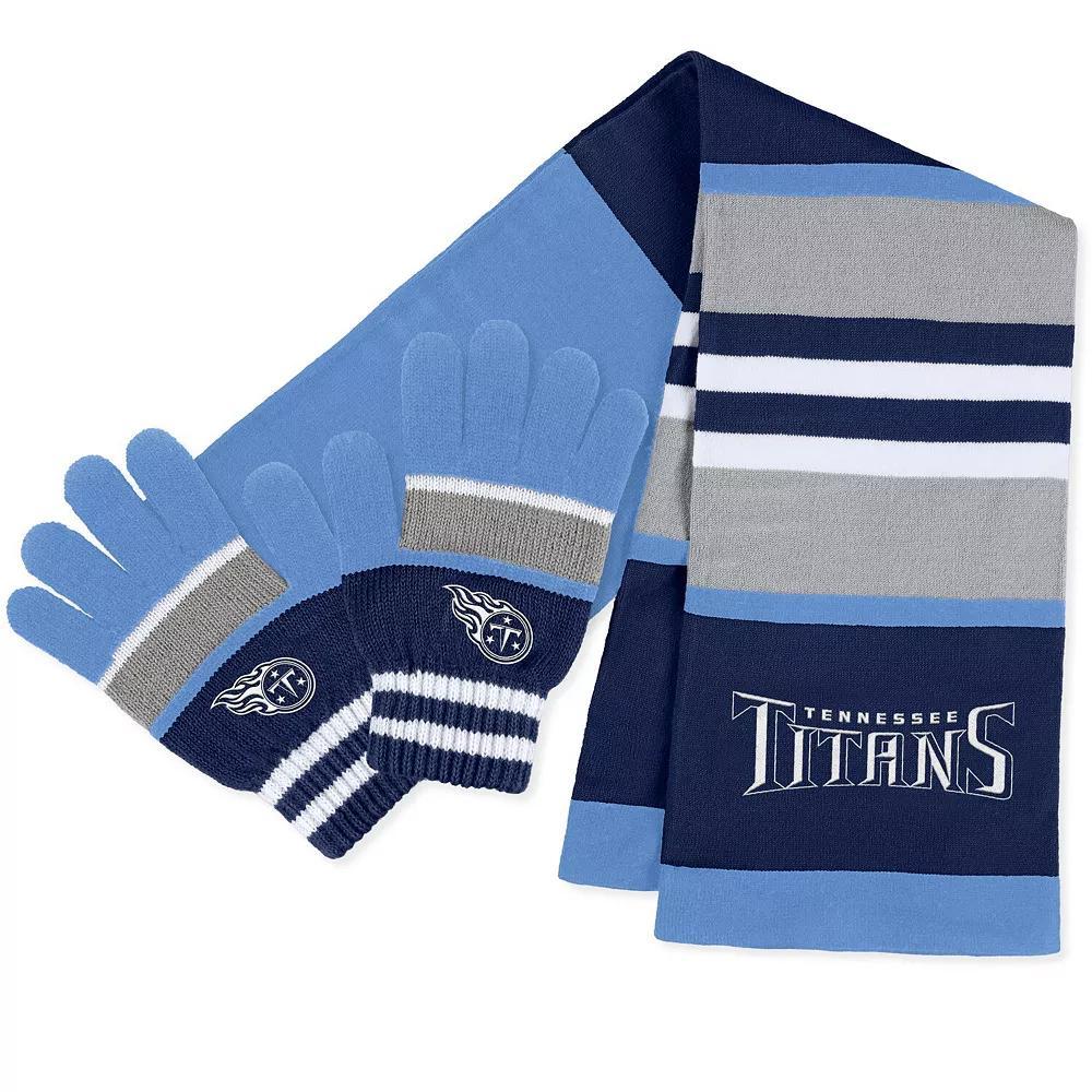 Women's WEAR by Erin Andrews Tennessee Titans Stripe Glove & Scarf Set, Team Product Image