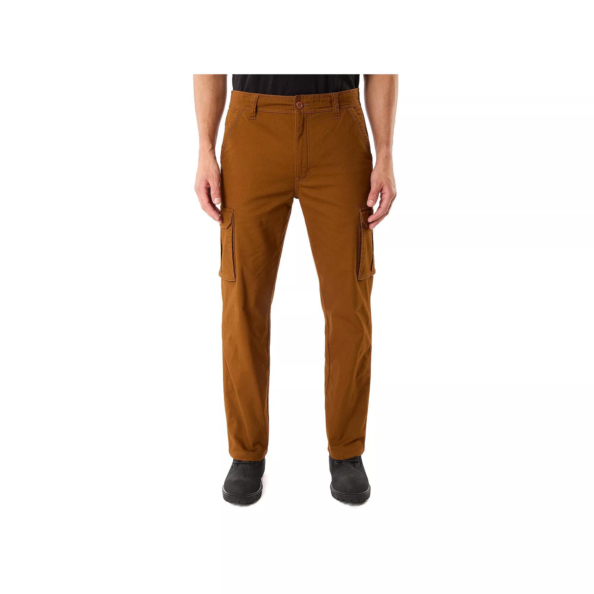 Men's Smith's Workwear Relaxed-Fit Print Fleece-Lined Cargo Canvas Pants, Size: 40 X 32, Brown Product Image