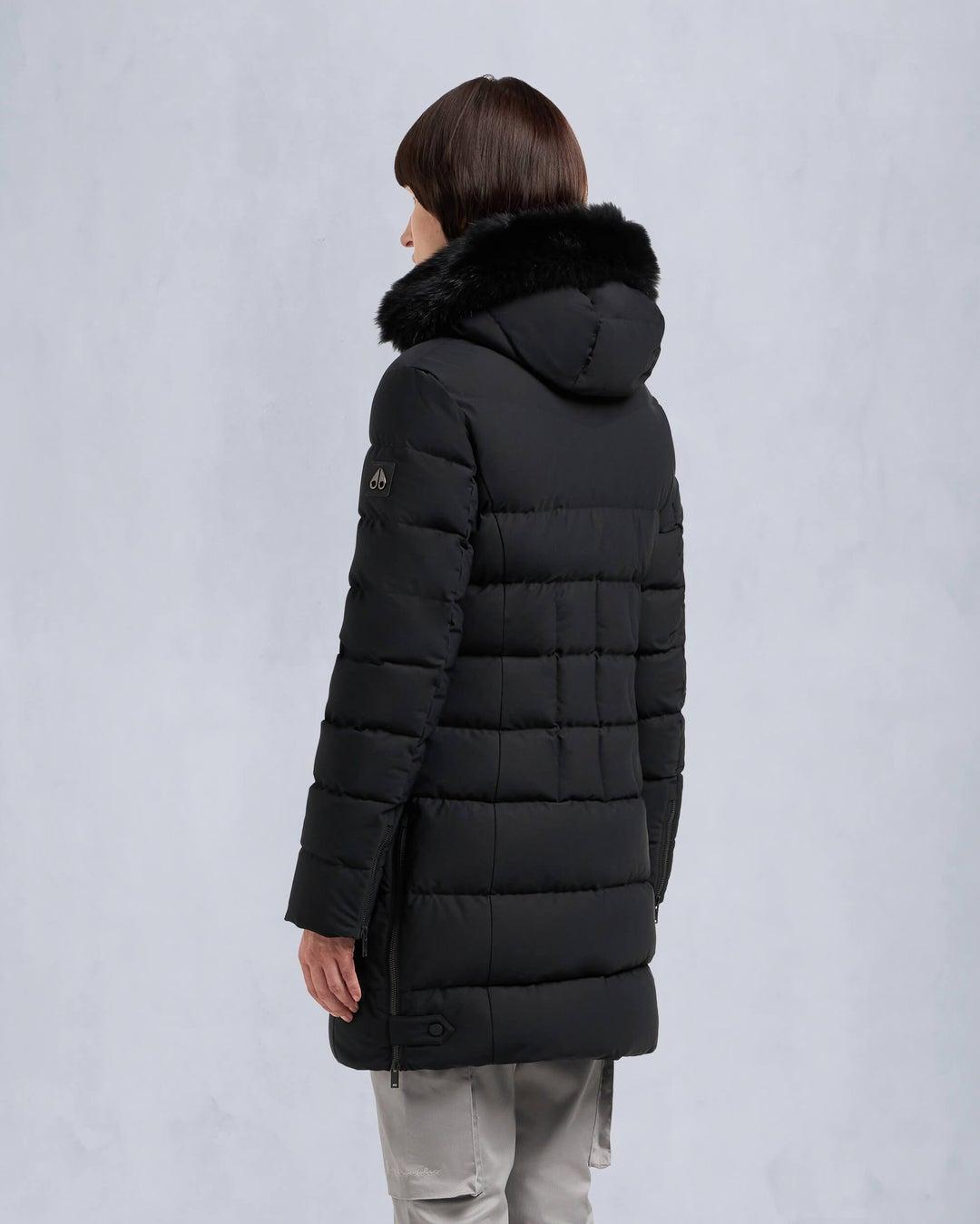 Moose Knuckes Womens Watershed 3 Parka Black with Black Shearling Product Image