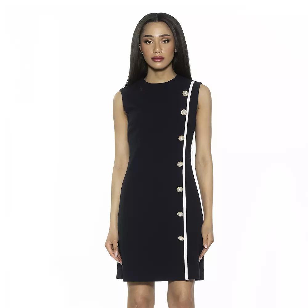 Women's ALEXIA ADMOR Armani Button Down Sleeveless Shift Dress, Size: XL, Green Product Image