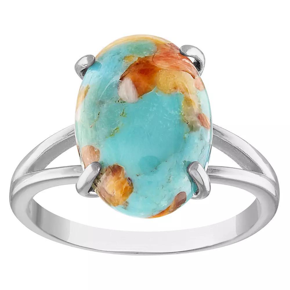 Designs by Gioelli Sterling Silver Oyster Turquoise Ring, Women's, Size: 8 Product Image