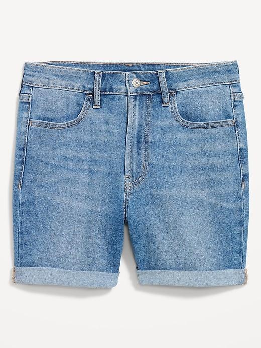 High-Waisted Wow Jean Shorts -- 5-inch inseam Product Image