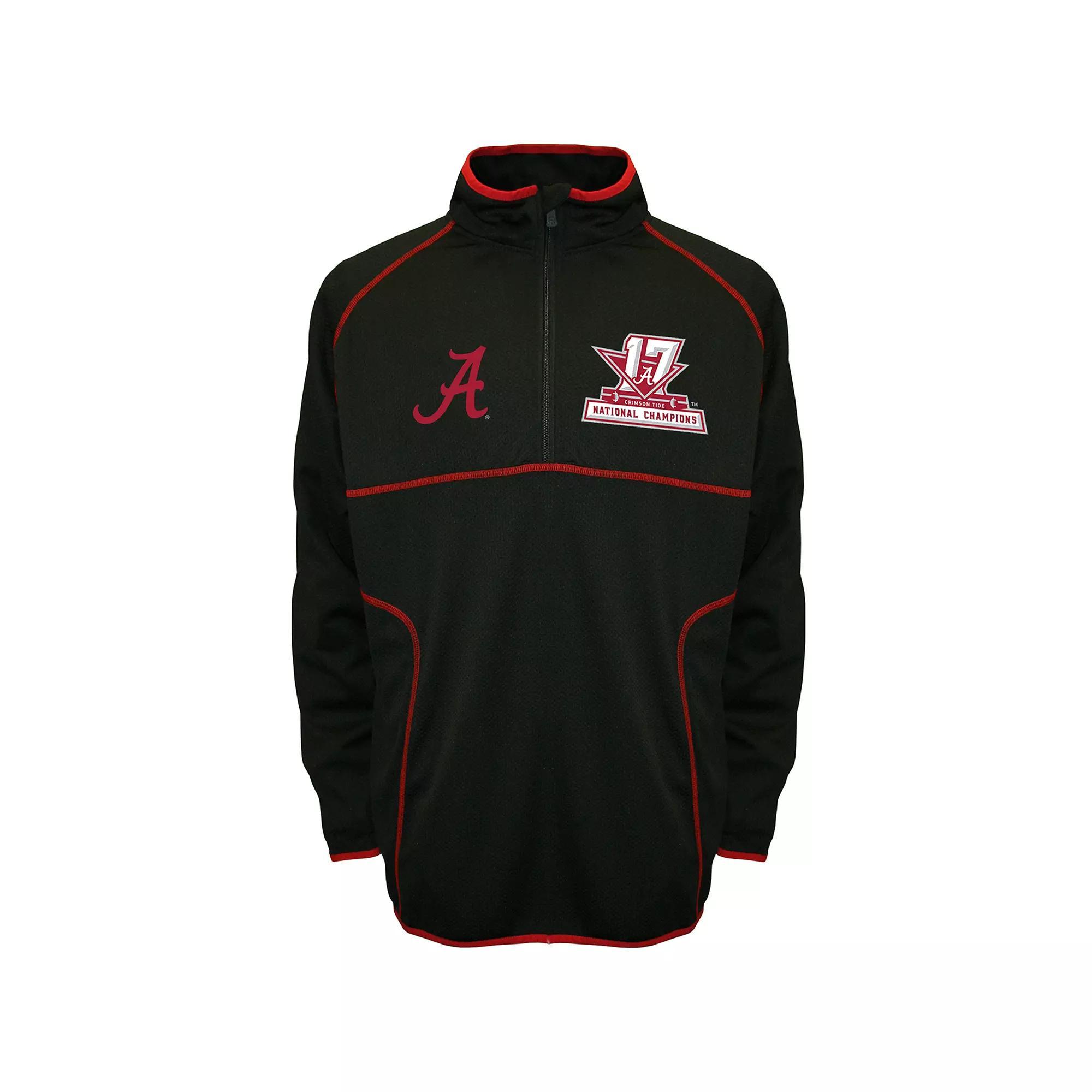 Men's Franchise Club Alabama Crimson Tide 17-Time National Champions Thermatec Pullover Jacket, Size: Large, Black Product Image