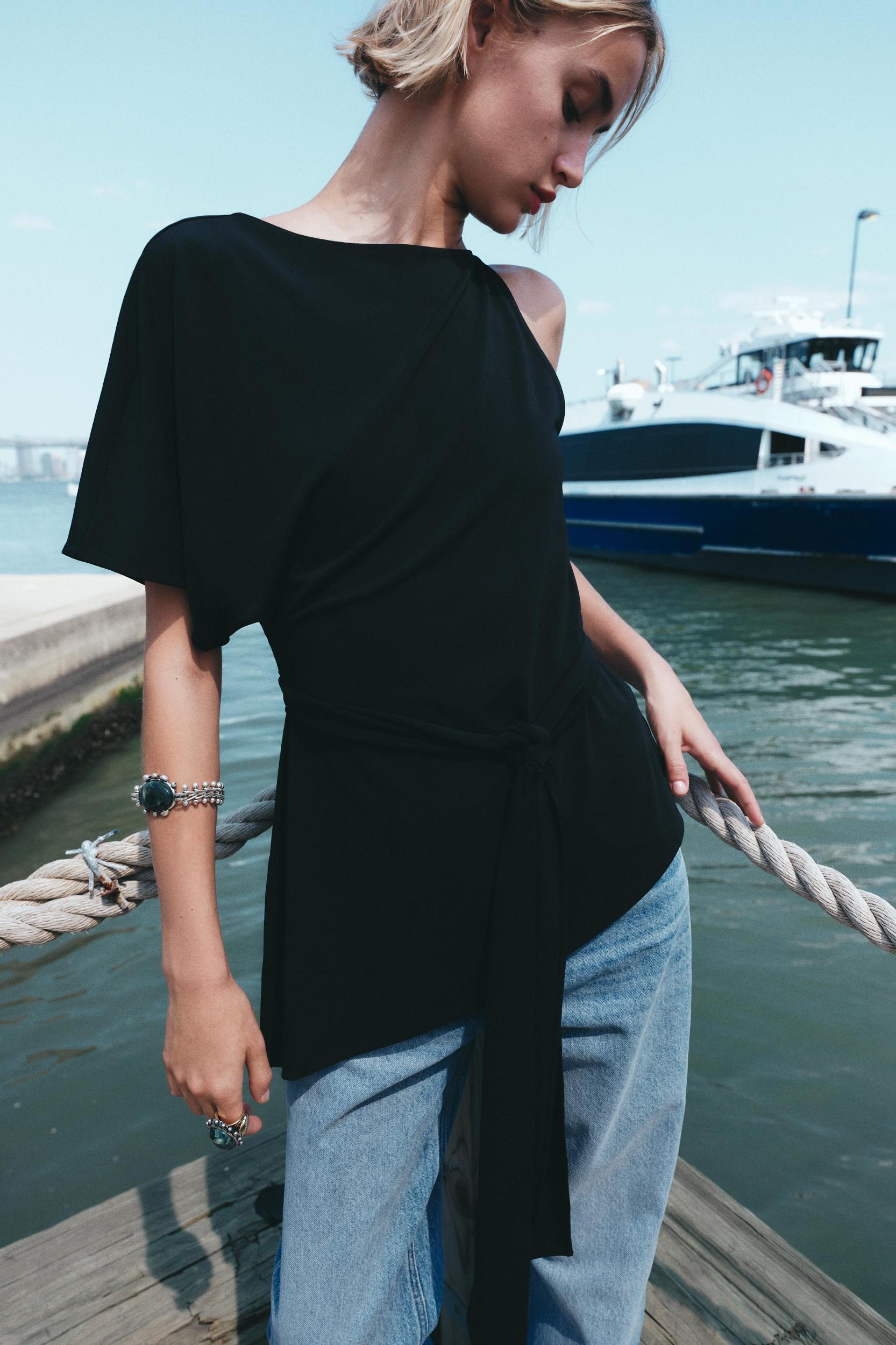 ASYMMETRICAL BELTED TOP Product Image