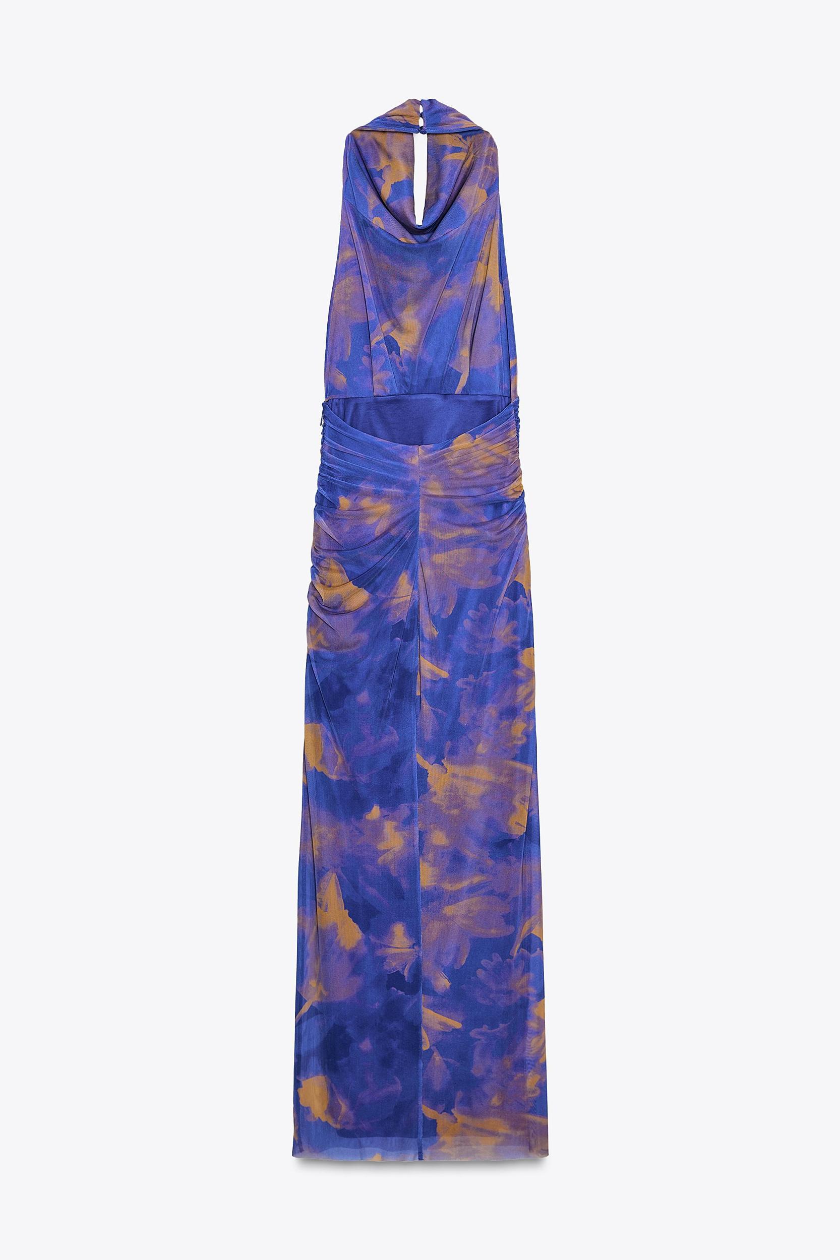 PRINTED TULLE LONG DRESS Product Image