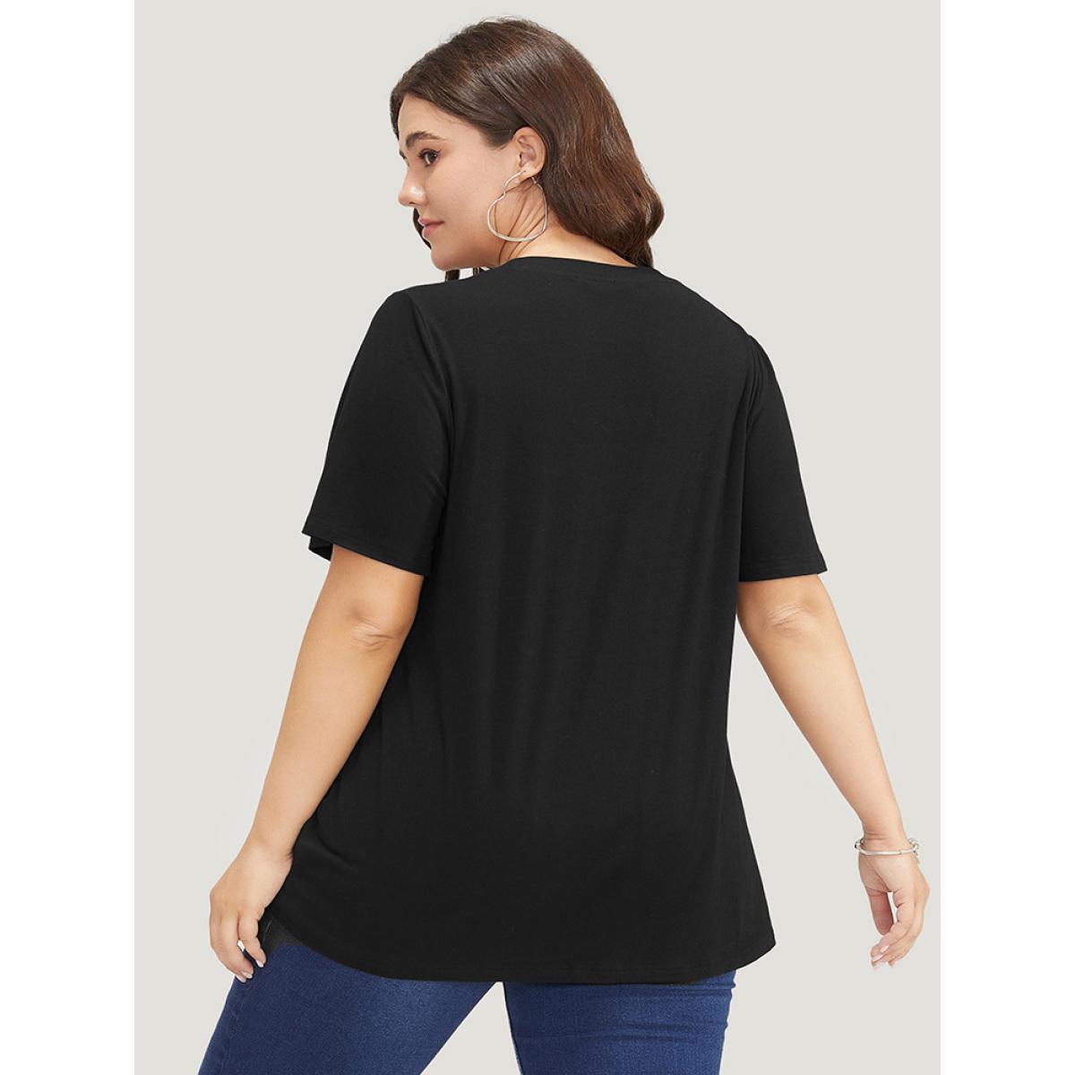 Plus Size Figure & Letter Print Slightly Stretchy Zodiac T-shirt Gemini Women Casual Figure Dailywear T-shirts BloomChic 14-16/1X Product Image
