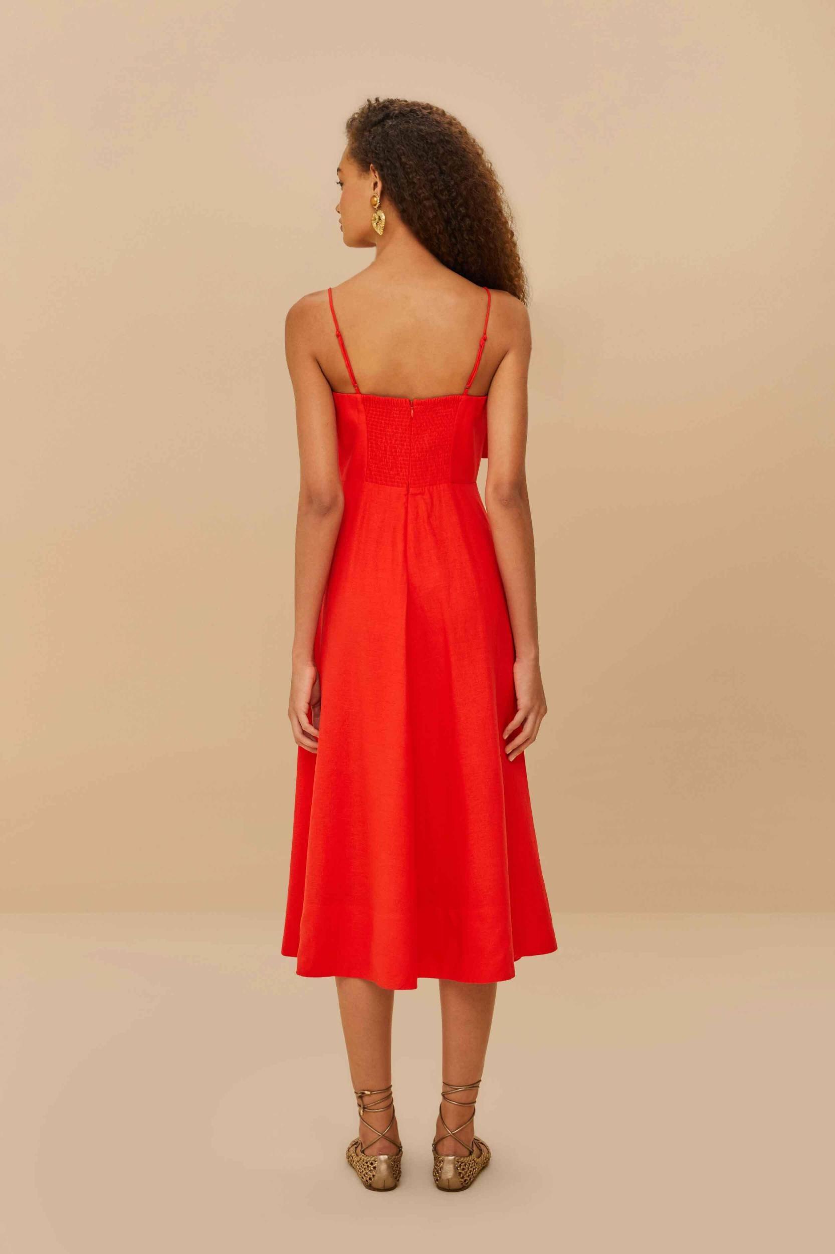 Red Garden Lenzing Ecovero Euroflax Midi Dress, RED / M Product Image