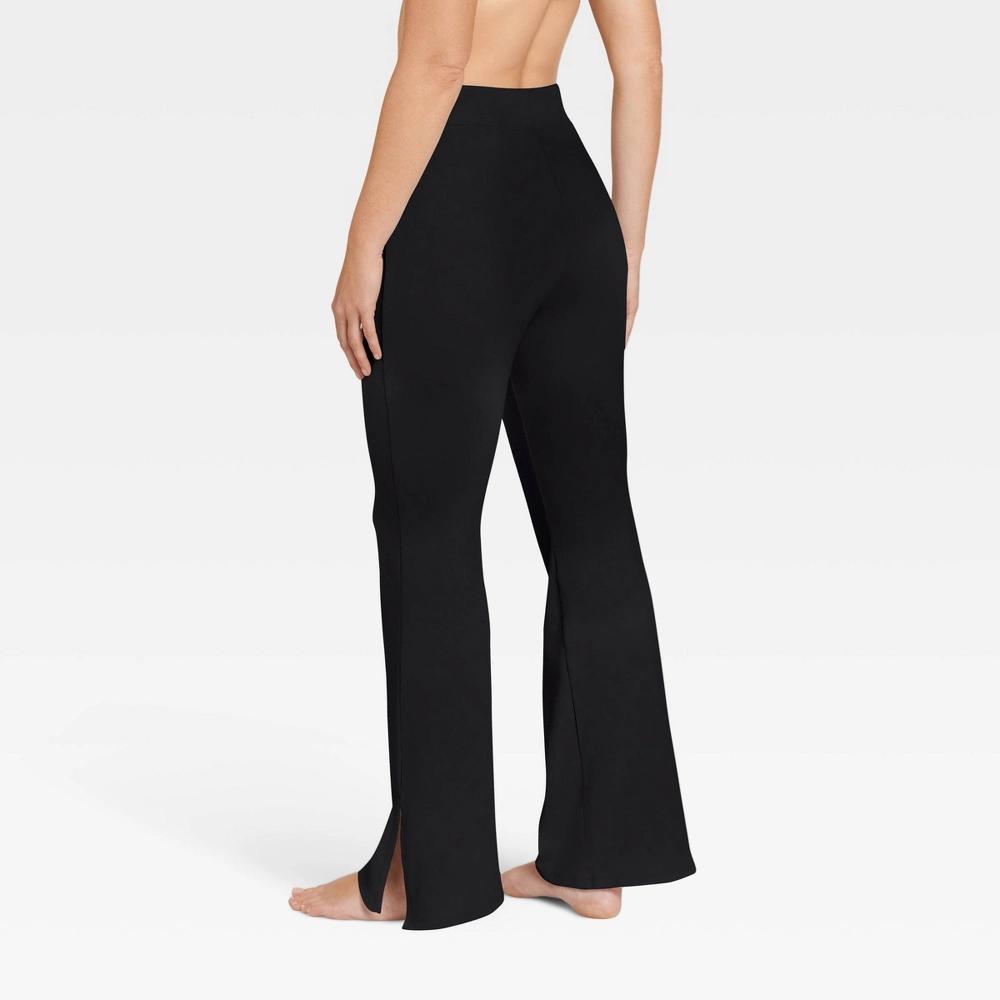 Jockey Generation™ Women's Organic Flare Pants - Black L: Mid Rise, Wide Waistband, Knit Fabric Product Image
