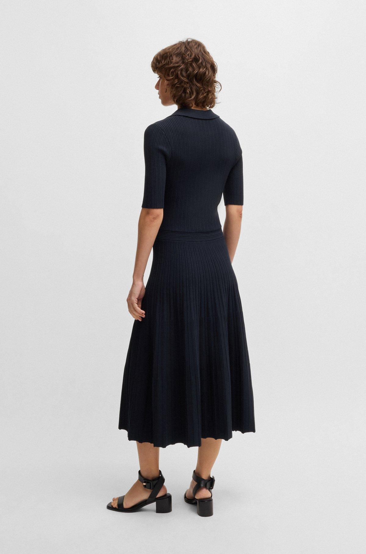 V-neck dress with ribbed structure Product Image