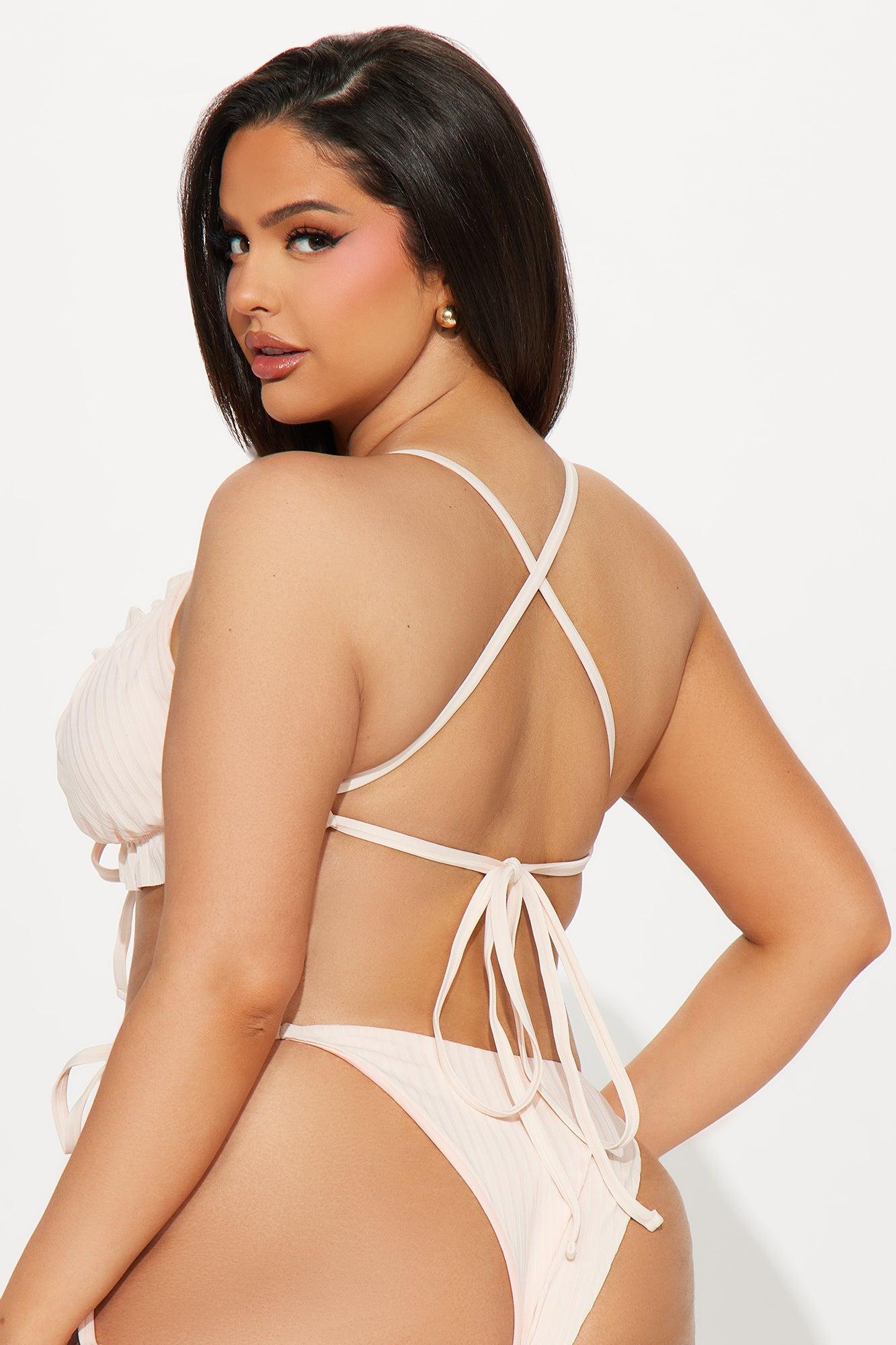 Ariel Ruched 2 Piece Bikini - Nude Product Image