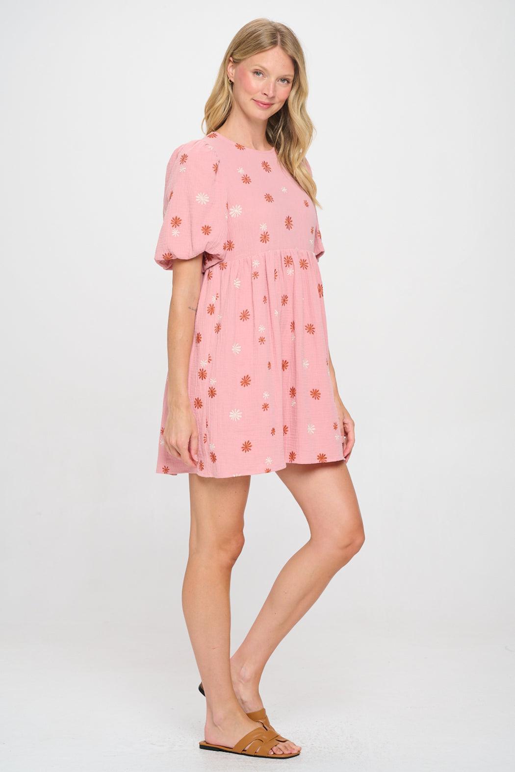 Mauve Embroidery Lucia Dress Product Image