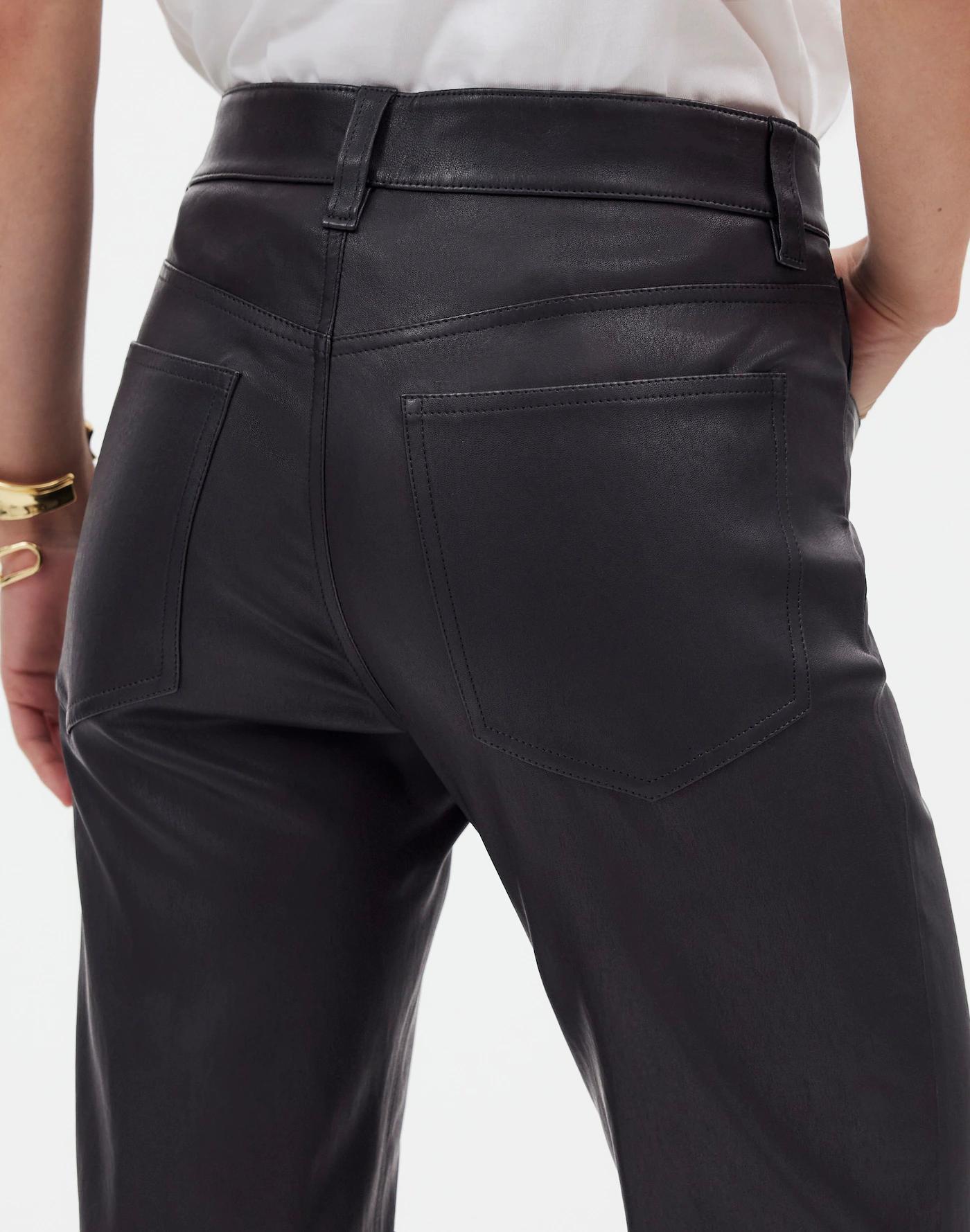 The '90s Straight Mid-Rise Pant in Leather Product Image