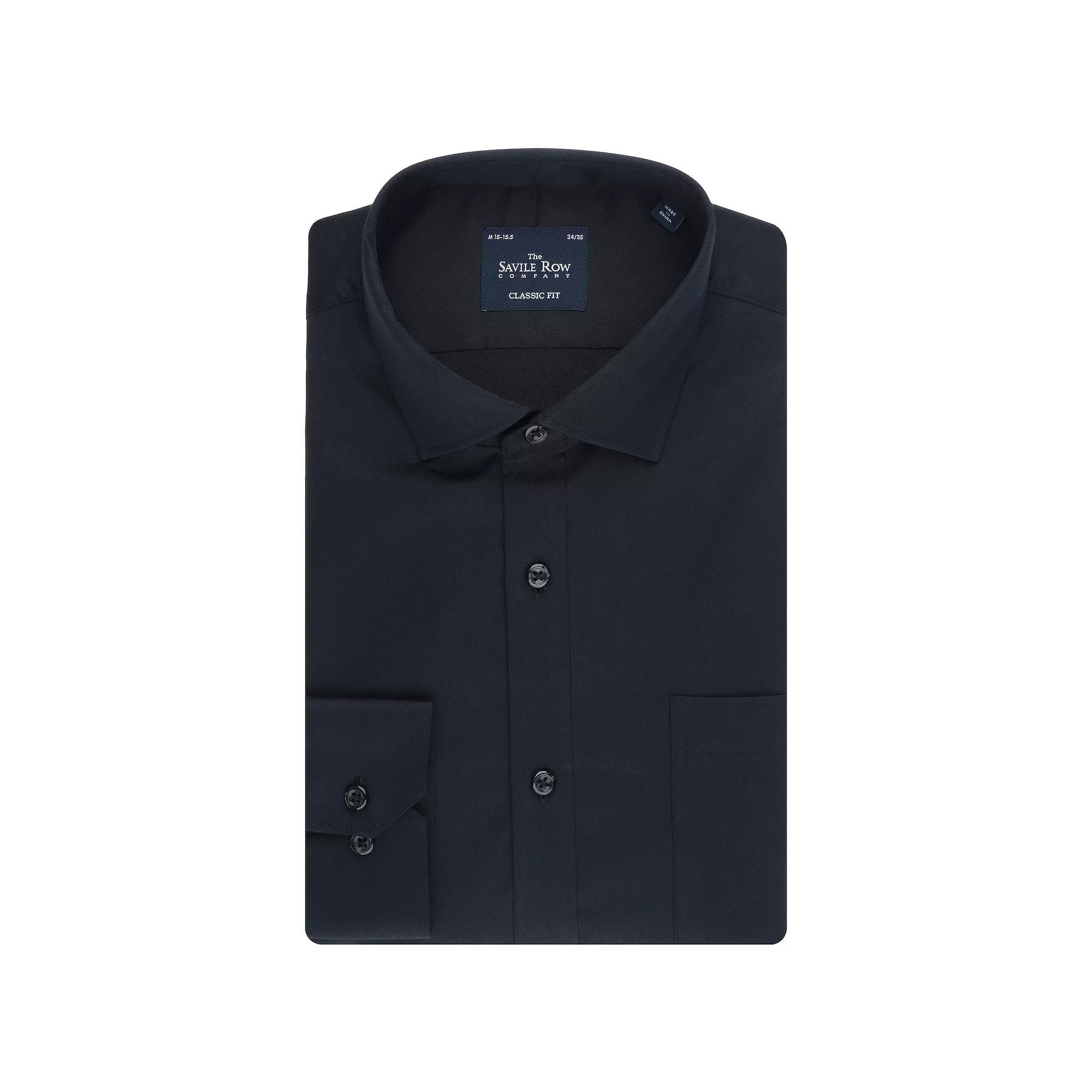 Men's Savile Row Classic Fit Sateen Dress Shirt, Size: XL-36/37, Blue Product Image