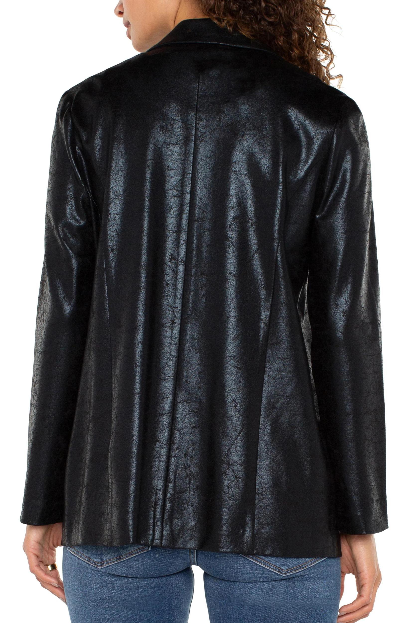 Boyfriend Blazer - Crackle Coated Knit Product Image