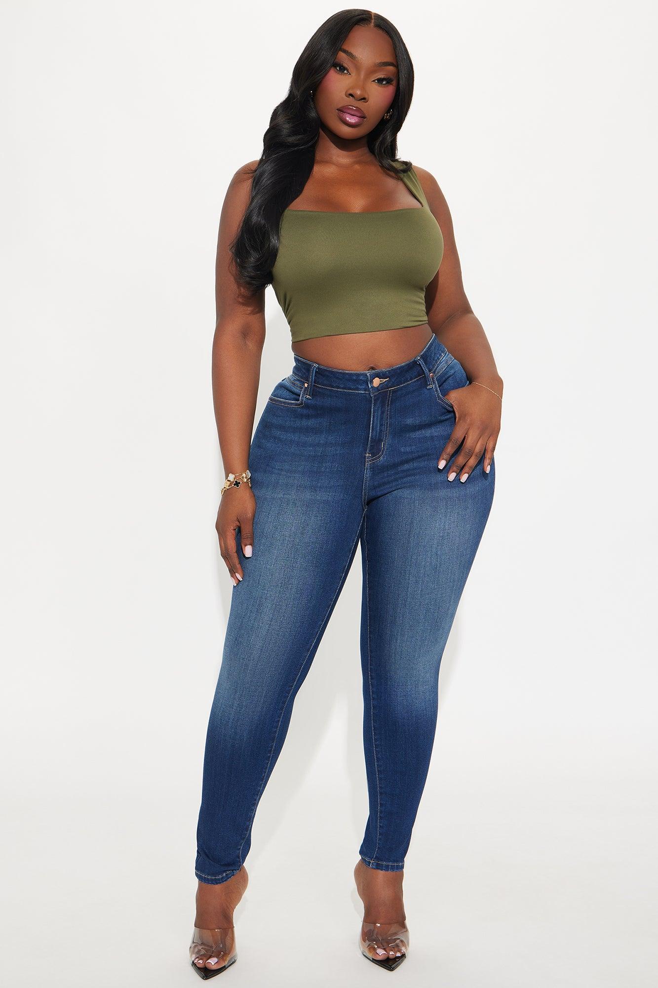Do My Best Premium Low Waist Skinny Jeans - Dark Wash Product Image