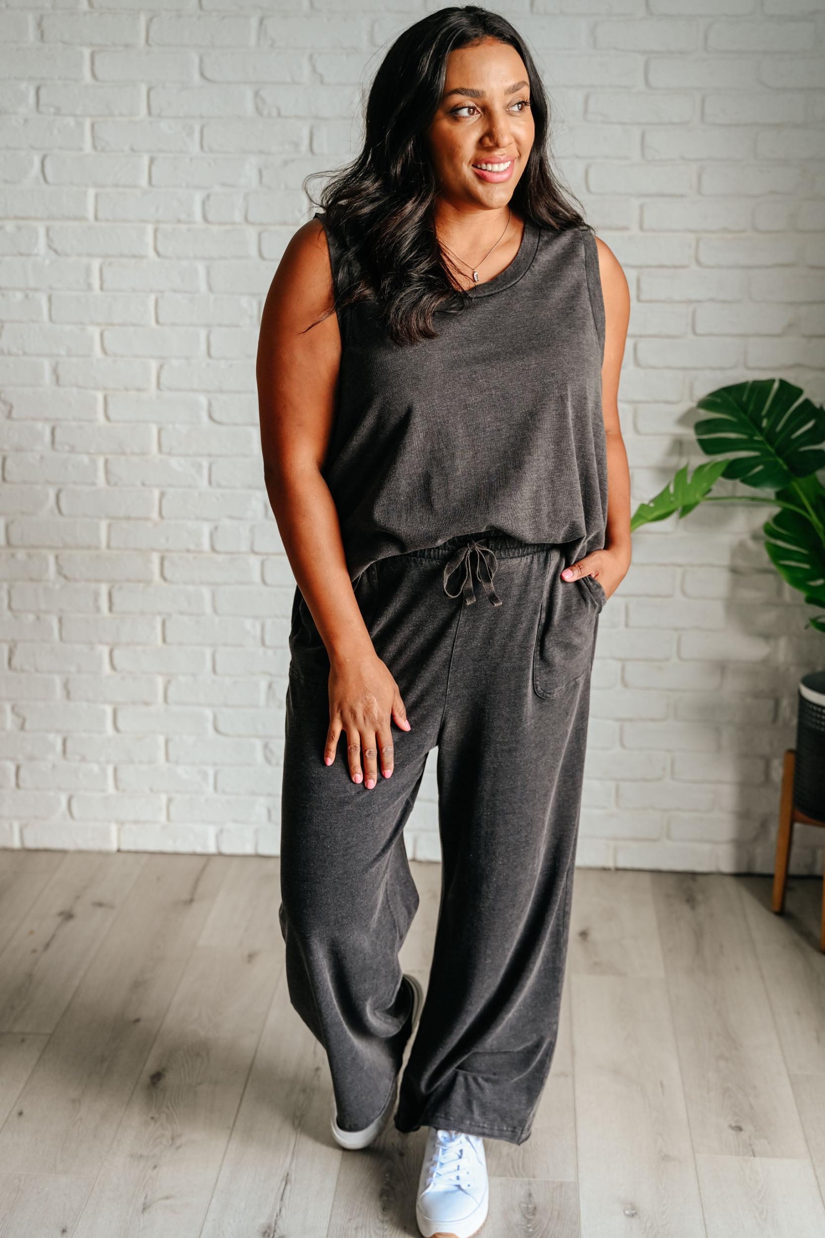 Taking It Easy Tank and Pants Set in Black (Online Exclusive) Product Image
