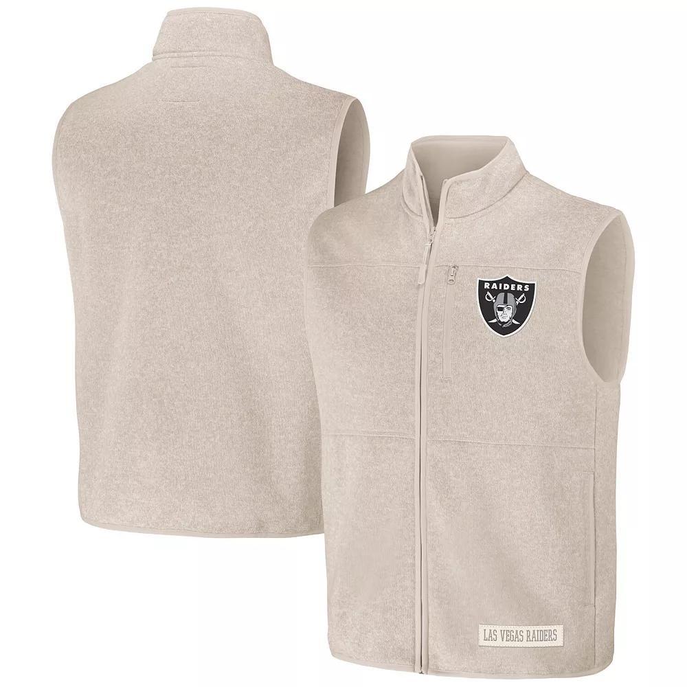 Men's NFL x Darius Rucker Collection by Fanatics  Oatmeal Las Vegas Raiders Full-Zip Sweater Vest, Size: Large, Lvr Team Product Image