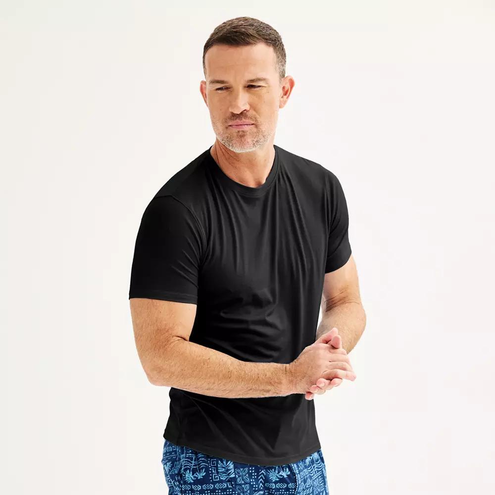 Men's Sonoma Goods For Life® Supersoft Crewneck Pajama Shirt, Size: Large, Black Product Image