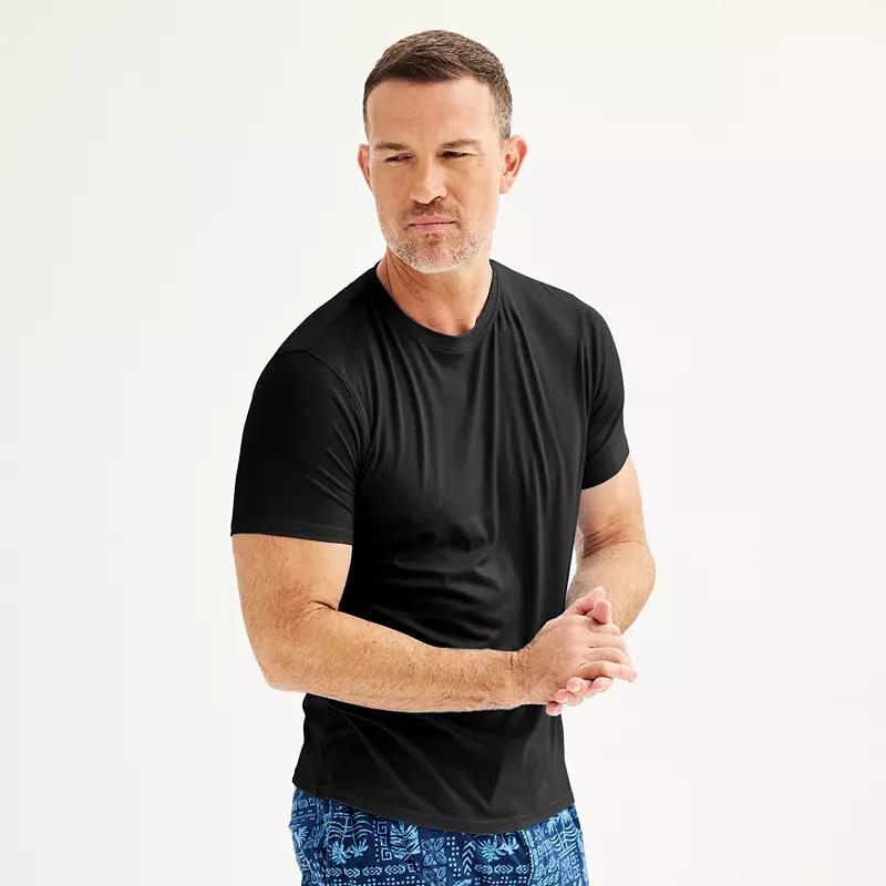 Men's Sonoma Goods For Life® Supersoft Crewneck Pajama Shirt, Size: Large, Black Product Image