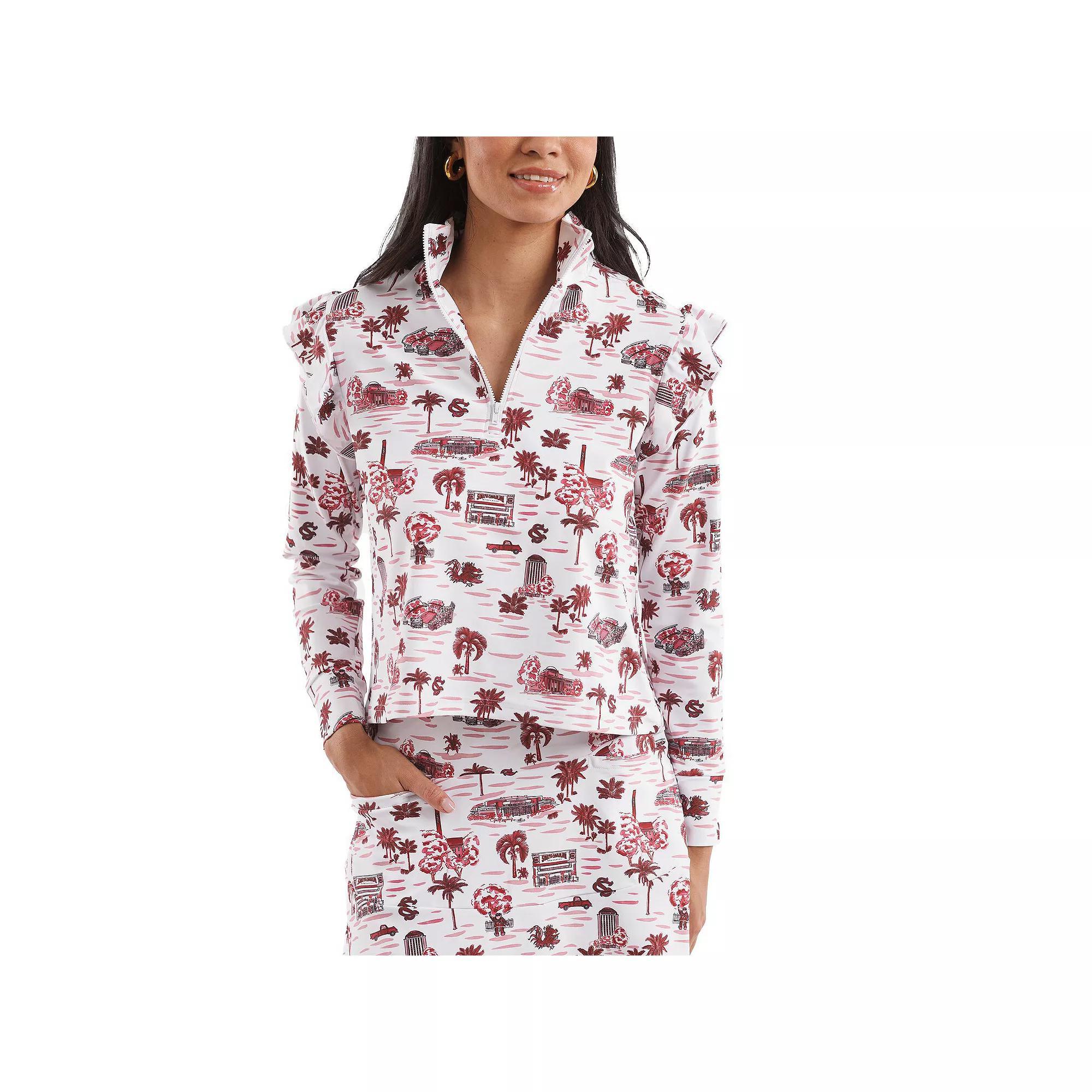 Women's Smith & Quinn White/Garnet South Carolina Gamecocks Tailgate Collection Grayson Top, Size: Small Product Image