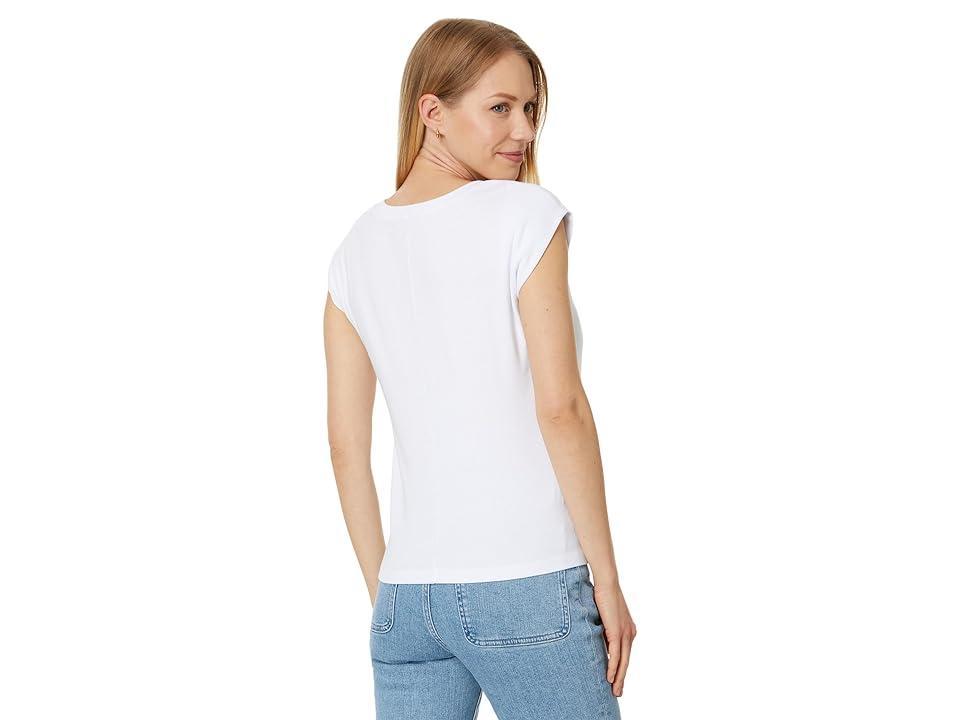 Michael Stars Tati V-Neck Power Shoulder Top Women's Clothing Product Image