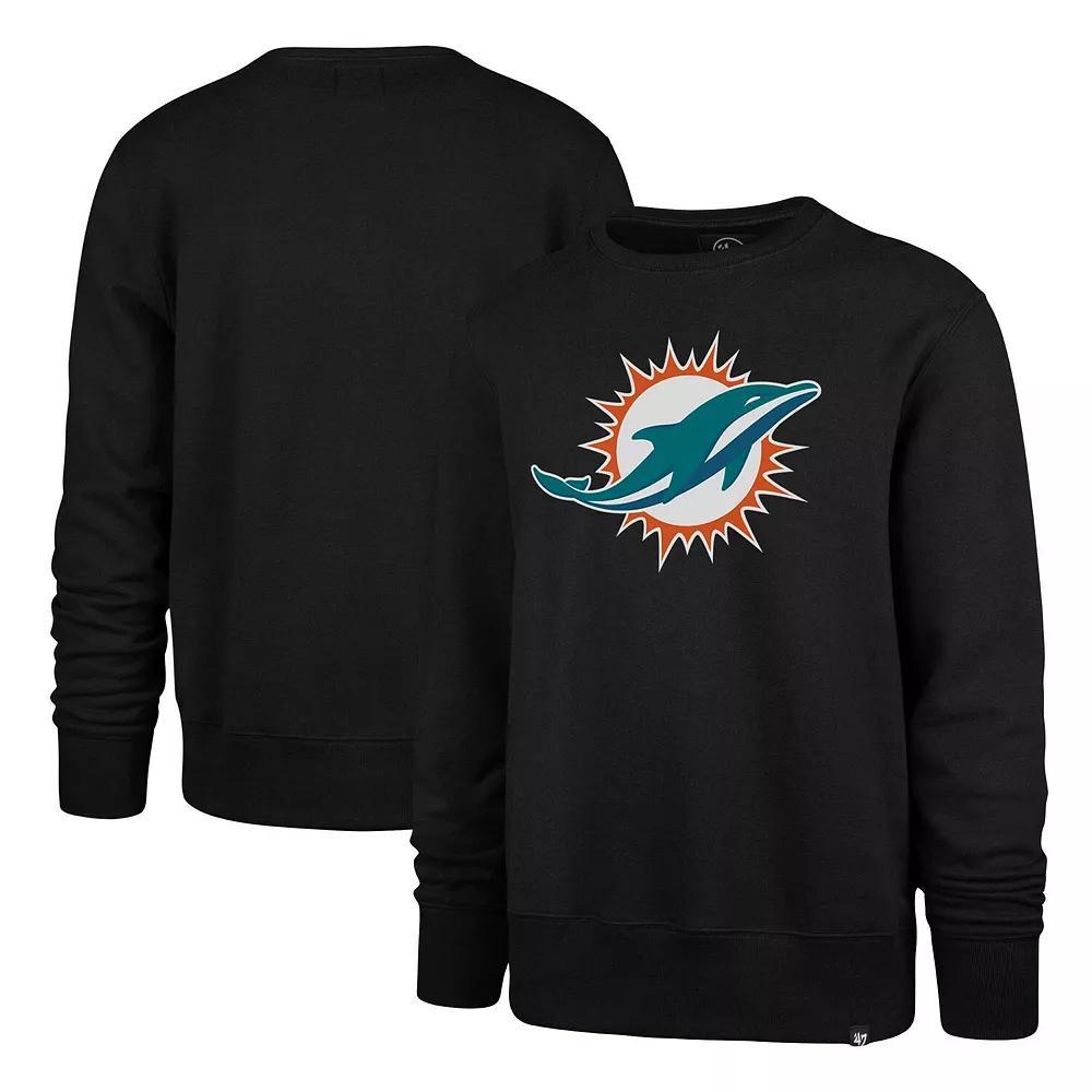 Men's '47 Black Miami Dolphins Imprint Headline Pullover Sweatshirt, Size: Medium Product Image