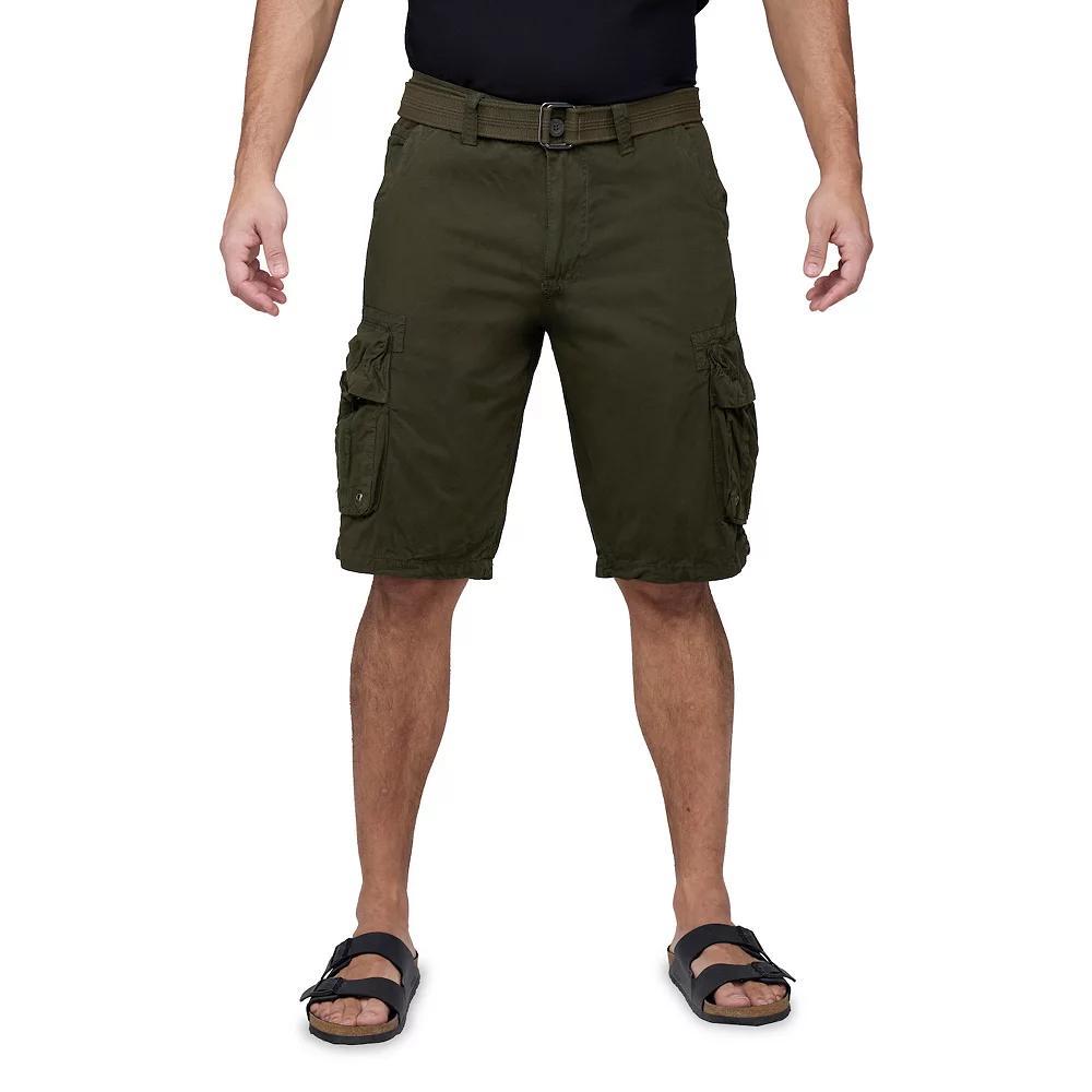 Men's RAW X by Xray Regular-Fit Belted Cargo Shorts, Size: 30, Green Product Image