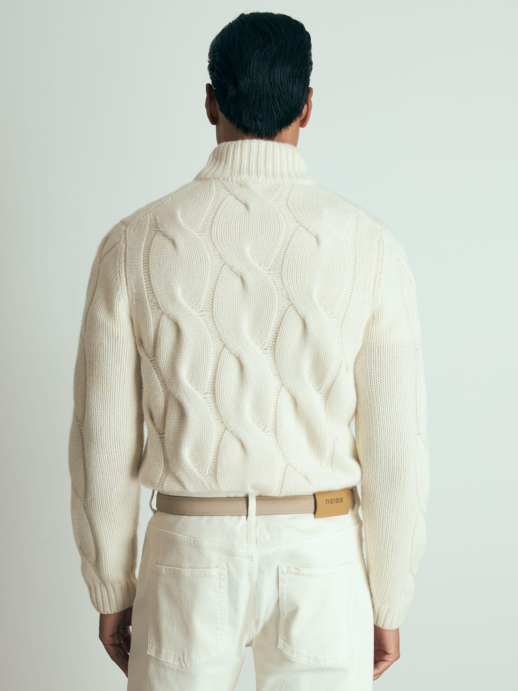 Atelier Cabled-Cashmere Jumper in White Product Image