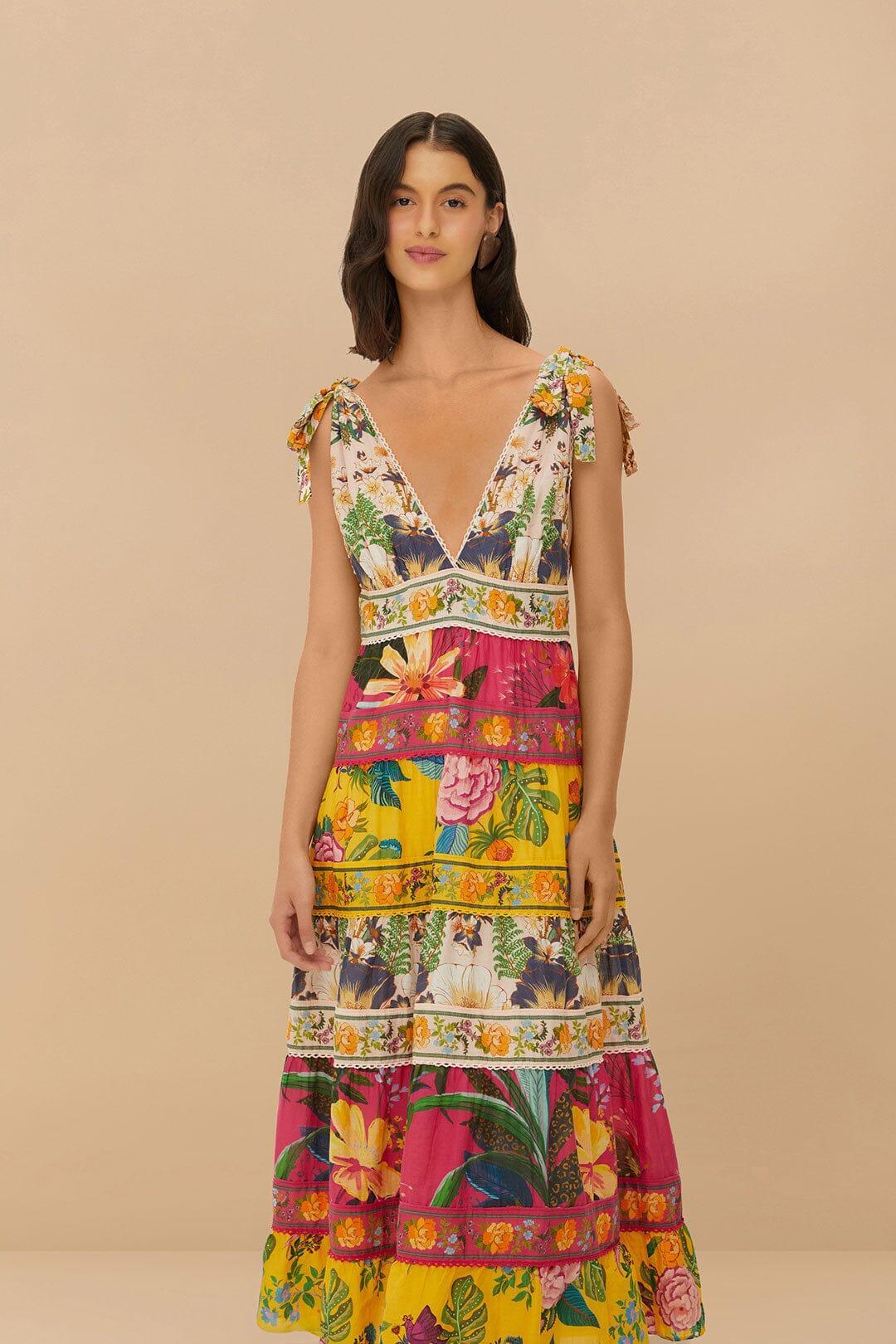 Mixed Flowers Midi Dress Product Image