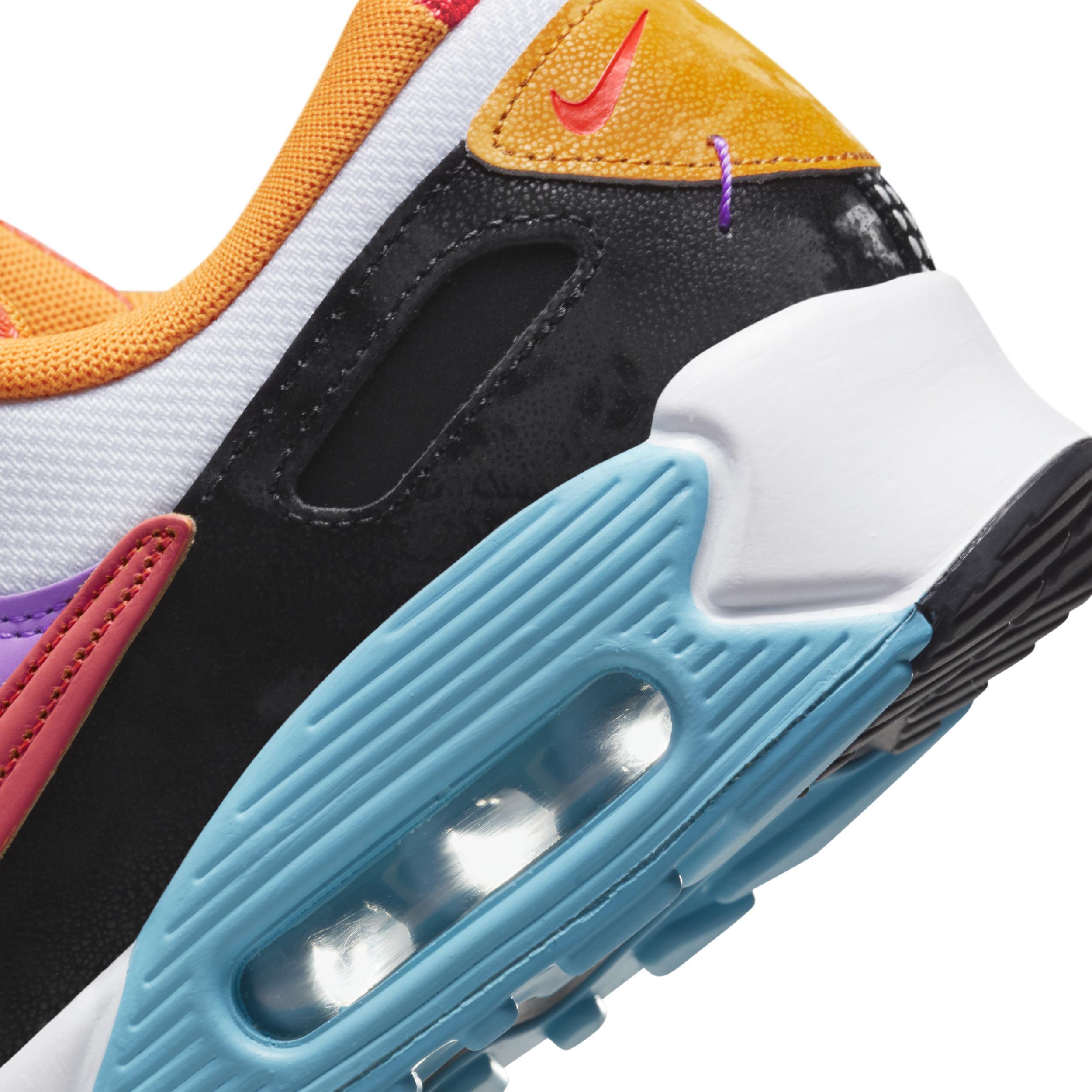 Nike Womens Air Max 90 Futura - Running Shoes White/Bright Crimson Product Image