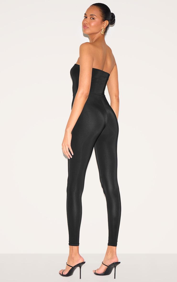 Black Slinky Bandeau Jumpsuit Product Image