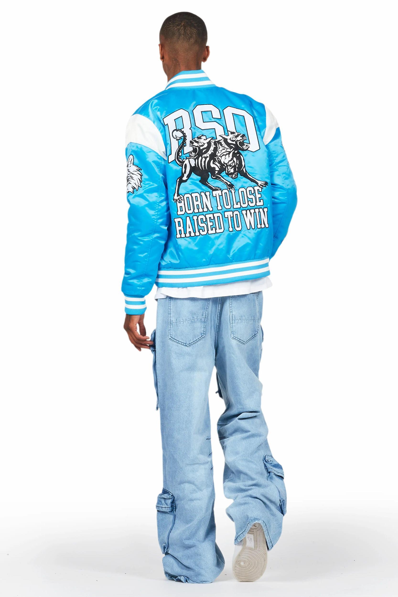 Cazer Blue Baggy Fit Cargo Jean Male Product Image