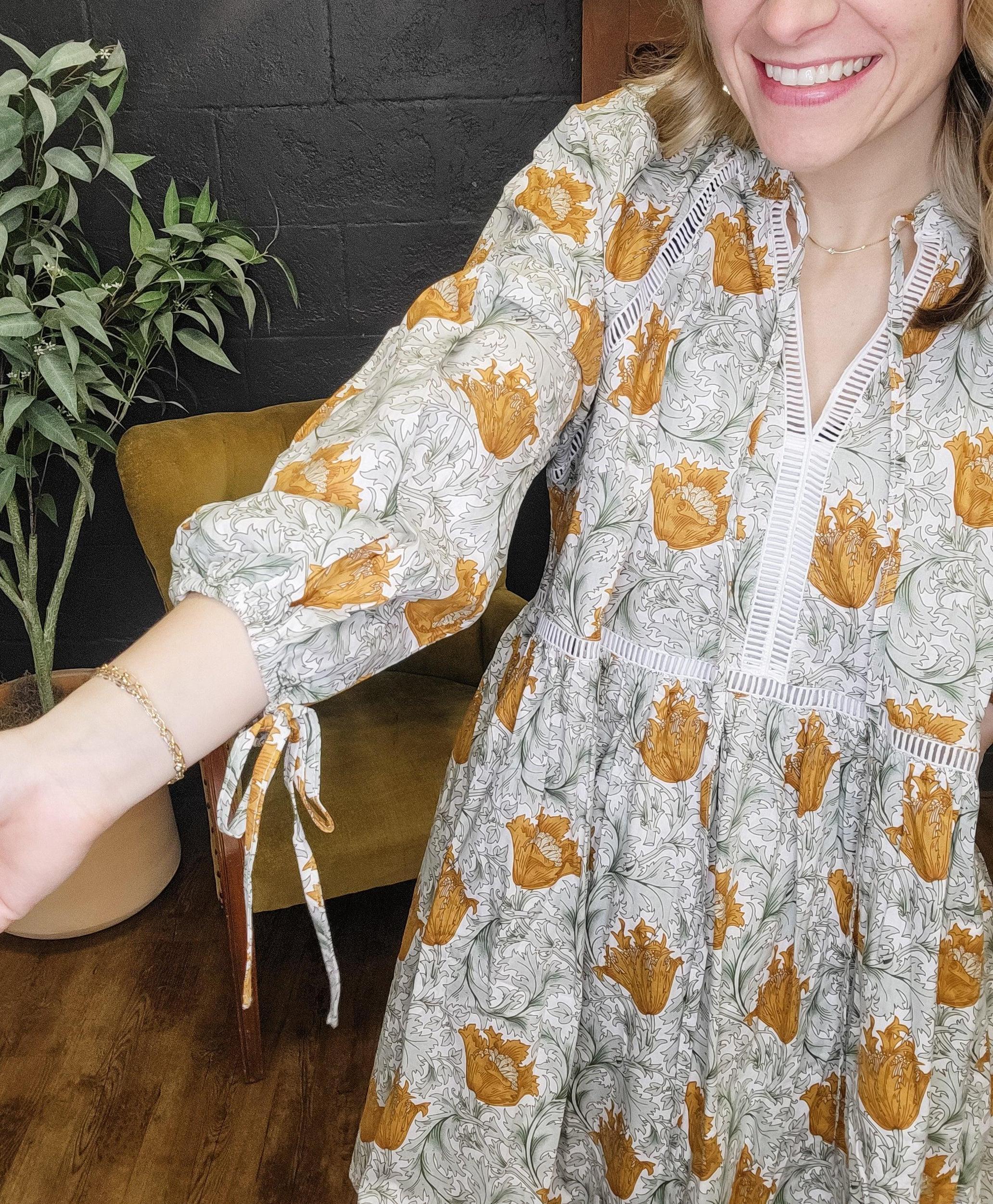 Victorian Dream Floral Print Dress (Small to Large) Product Image