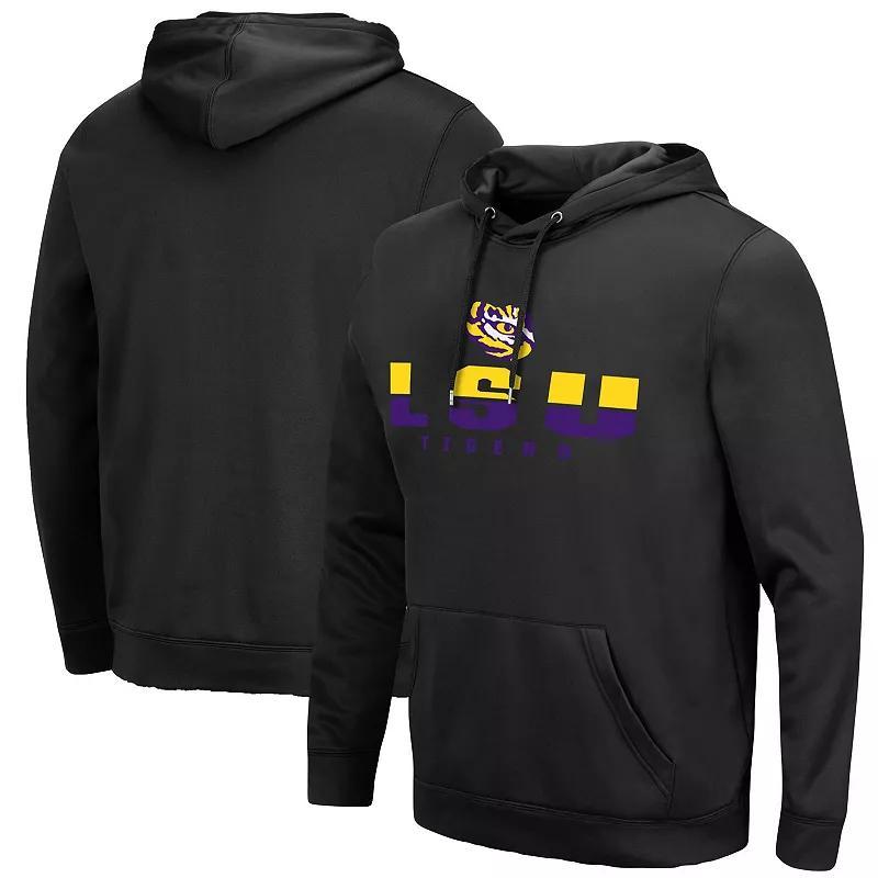 Men's Colosseum Black Georgetown Hoyas Blackout 3.0 Pullover Hoodie, Size: Small, Grg Black Product Image