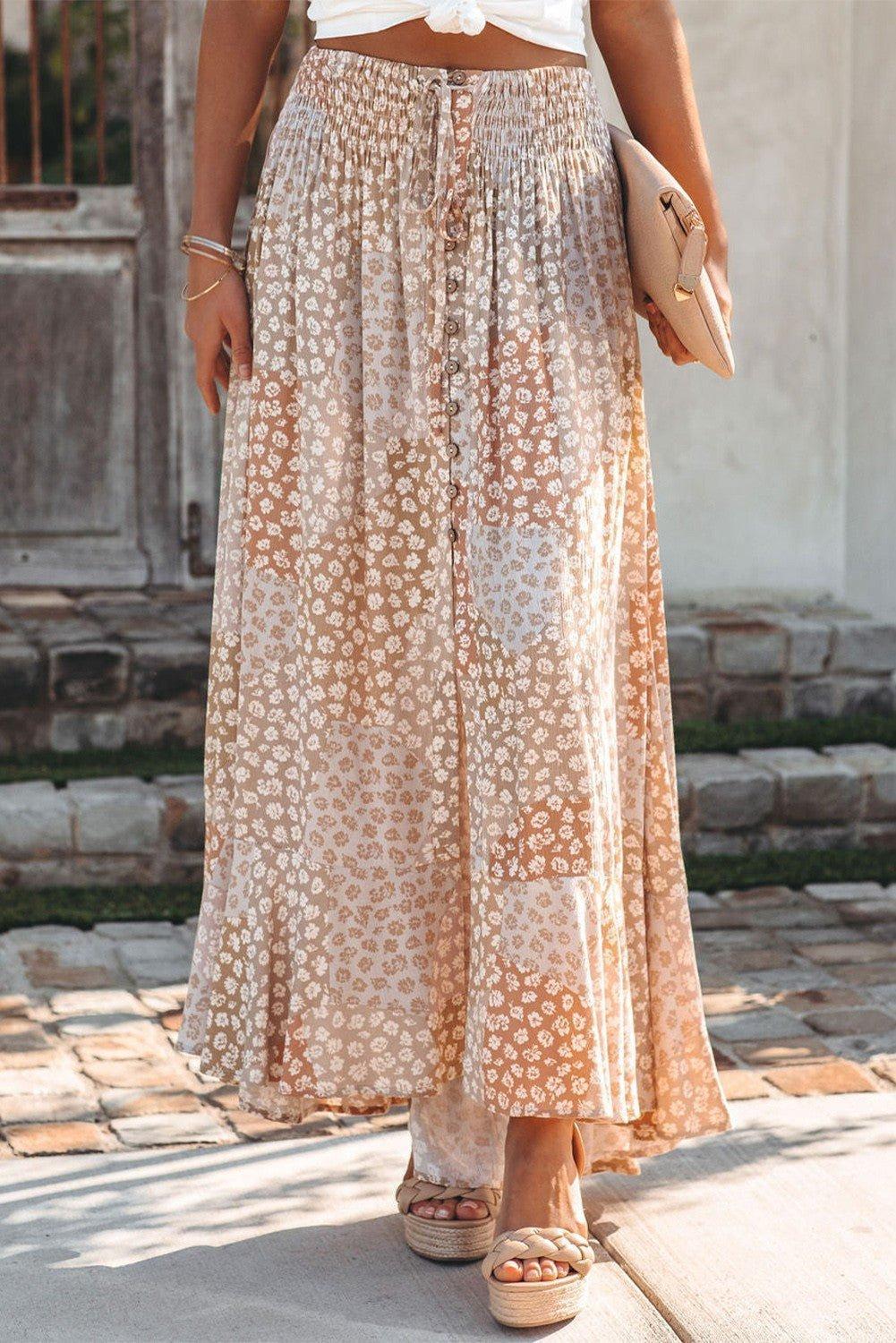 Boho Floral Maxi Skirt Product Image