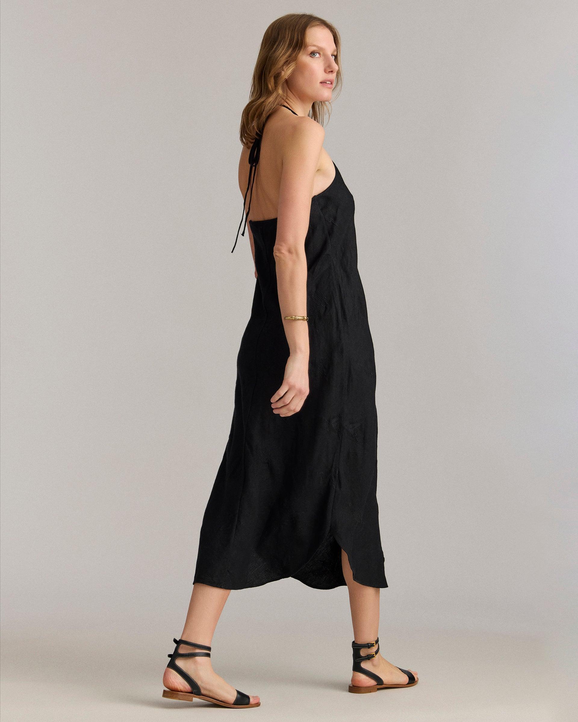Linen Shirttail Slip Dress -  Product Image